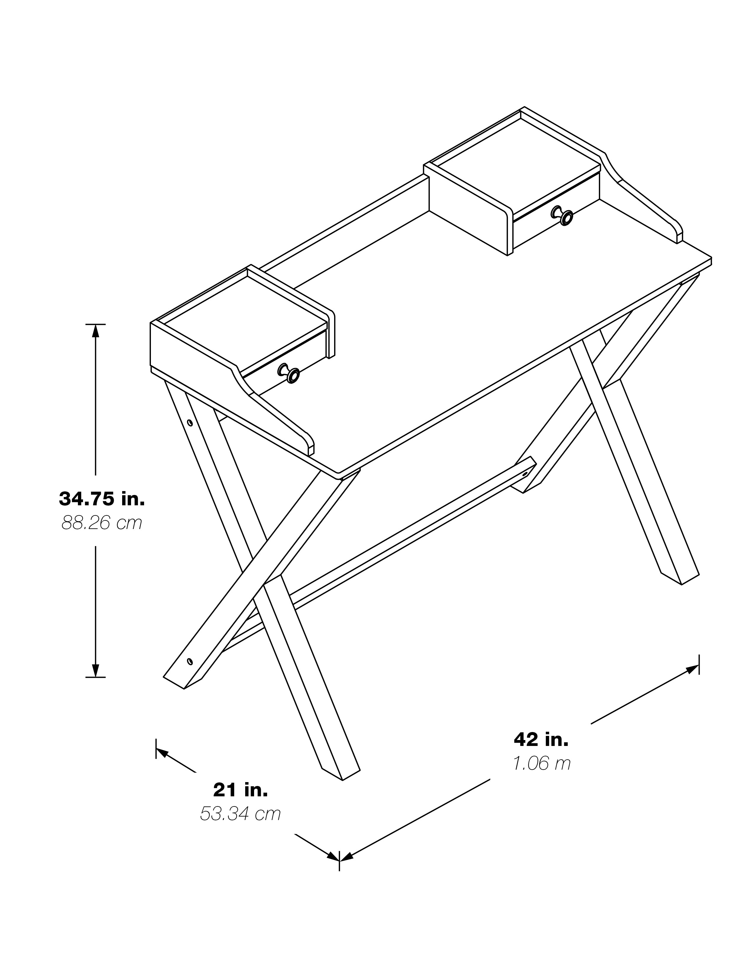 Barton Desk in White Wash finish  - White Wash