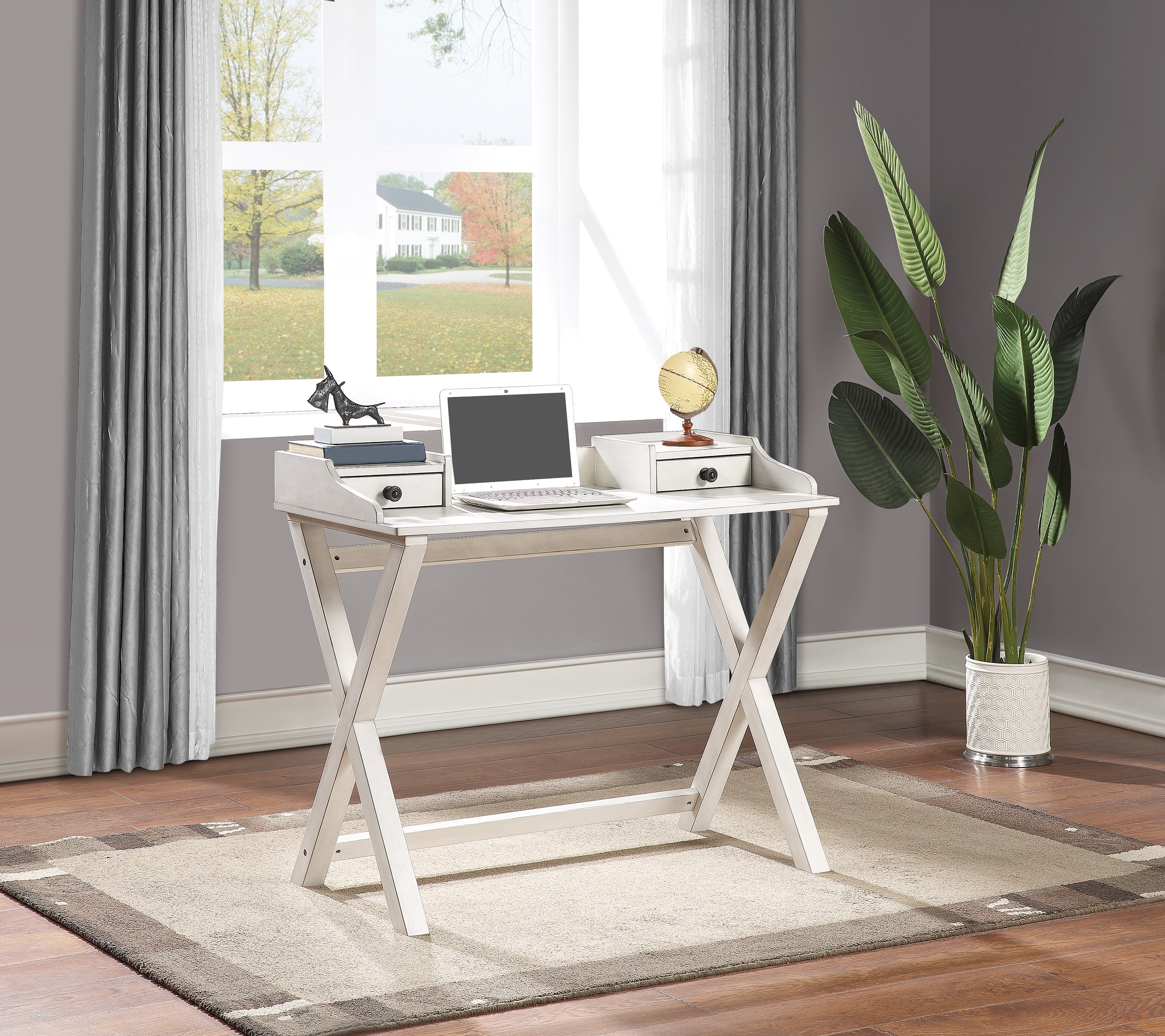Barton Desk in White Wash finish  - White Wash
