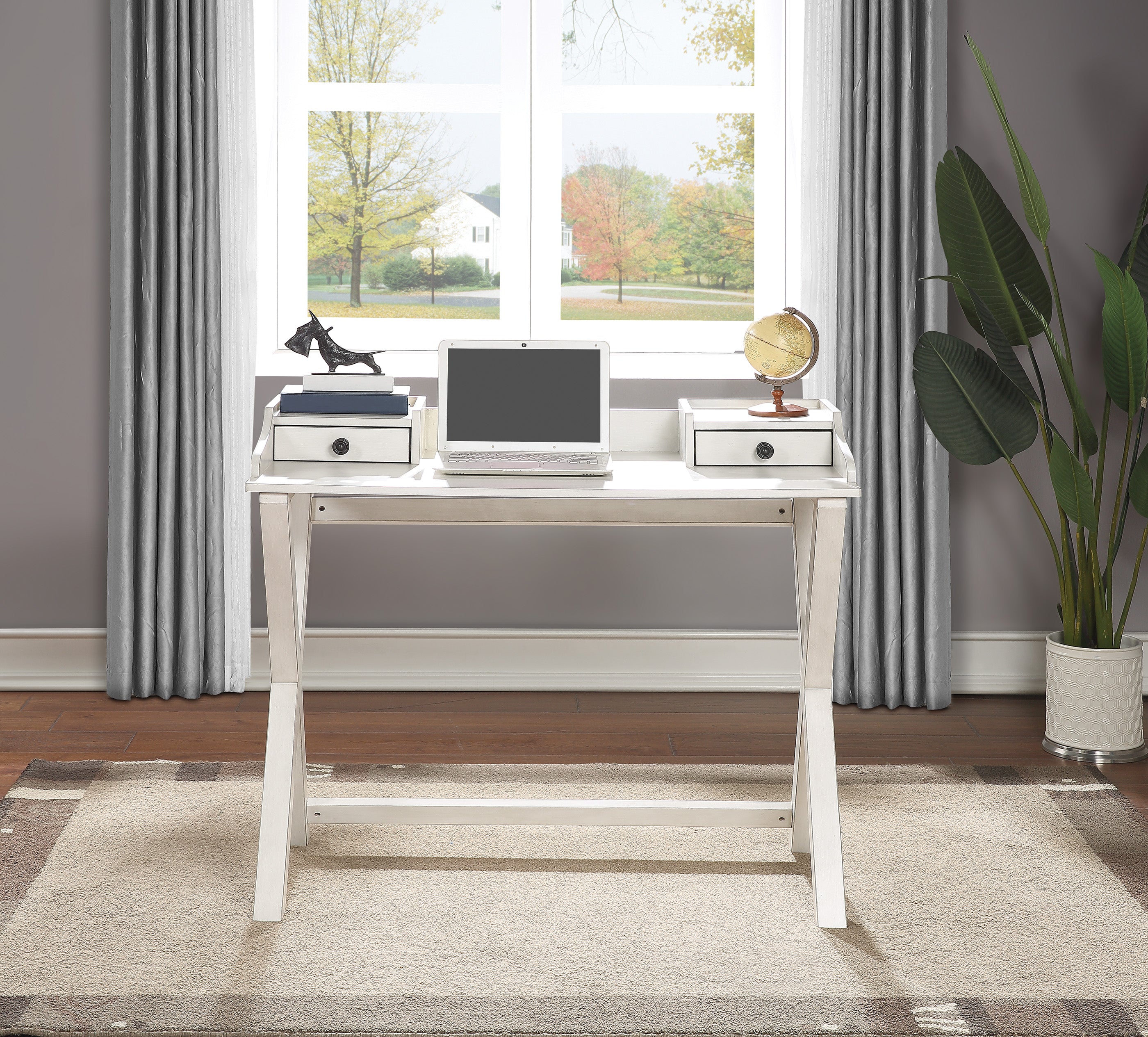 Barton Desk in White Wash finish  - White Wash