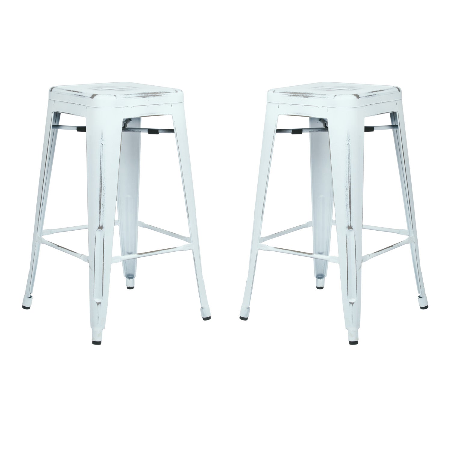 Bristow 26" Antique Metal Barstools - Antique White