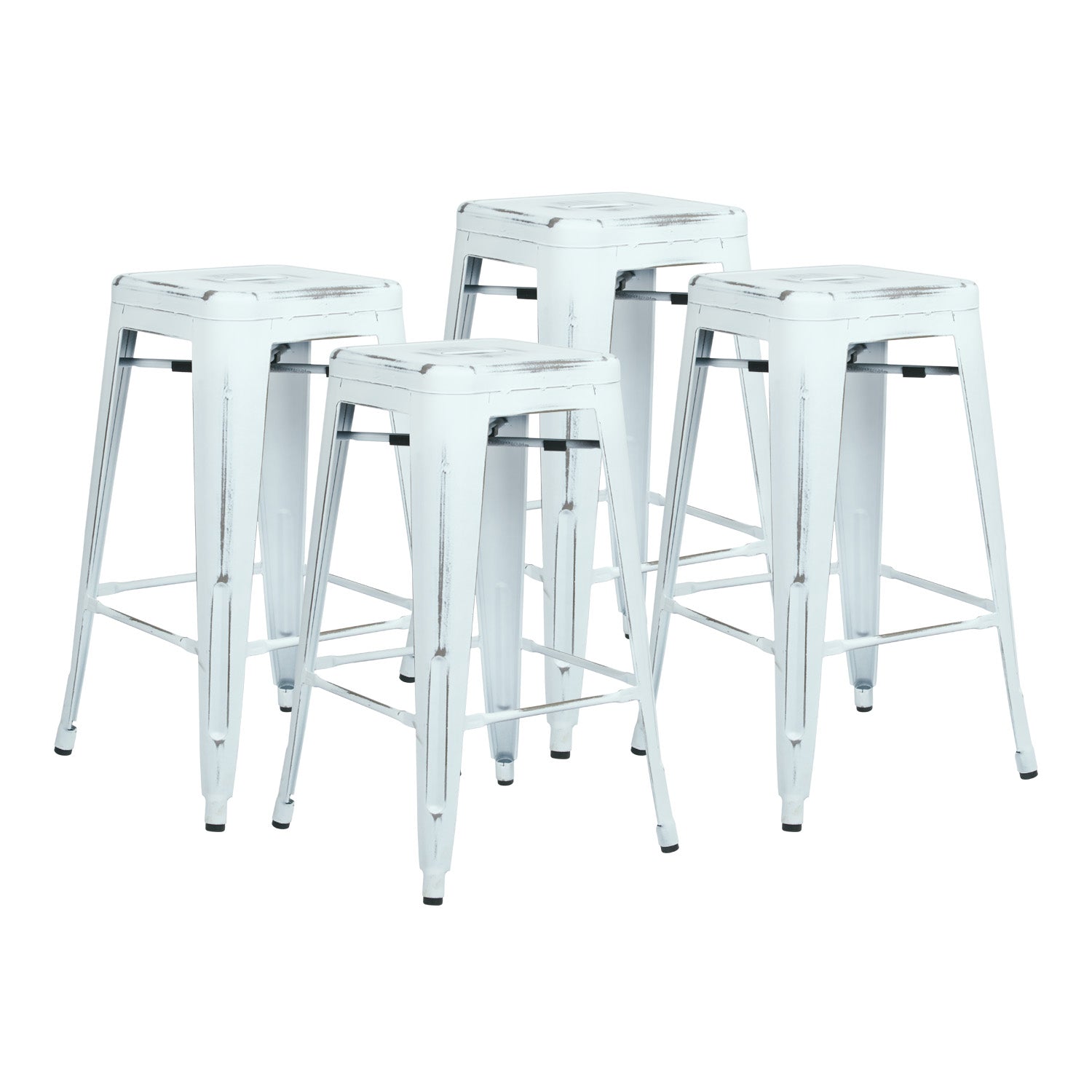 Bristow 26" Antique Metal Barstools - Antique White