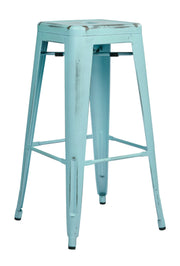 Bristow 30" Antique Metal Barstool - Antique Sky Blue