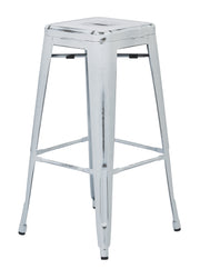 Bristow 30" Antique Metal Barstool - Antique White