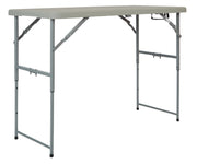 4' Adjustable Fold Resin Table - Light Grey