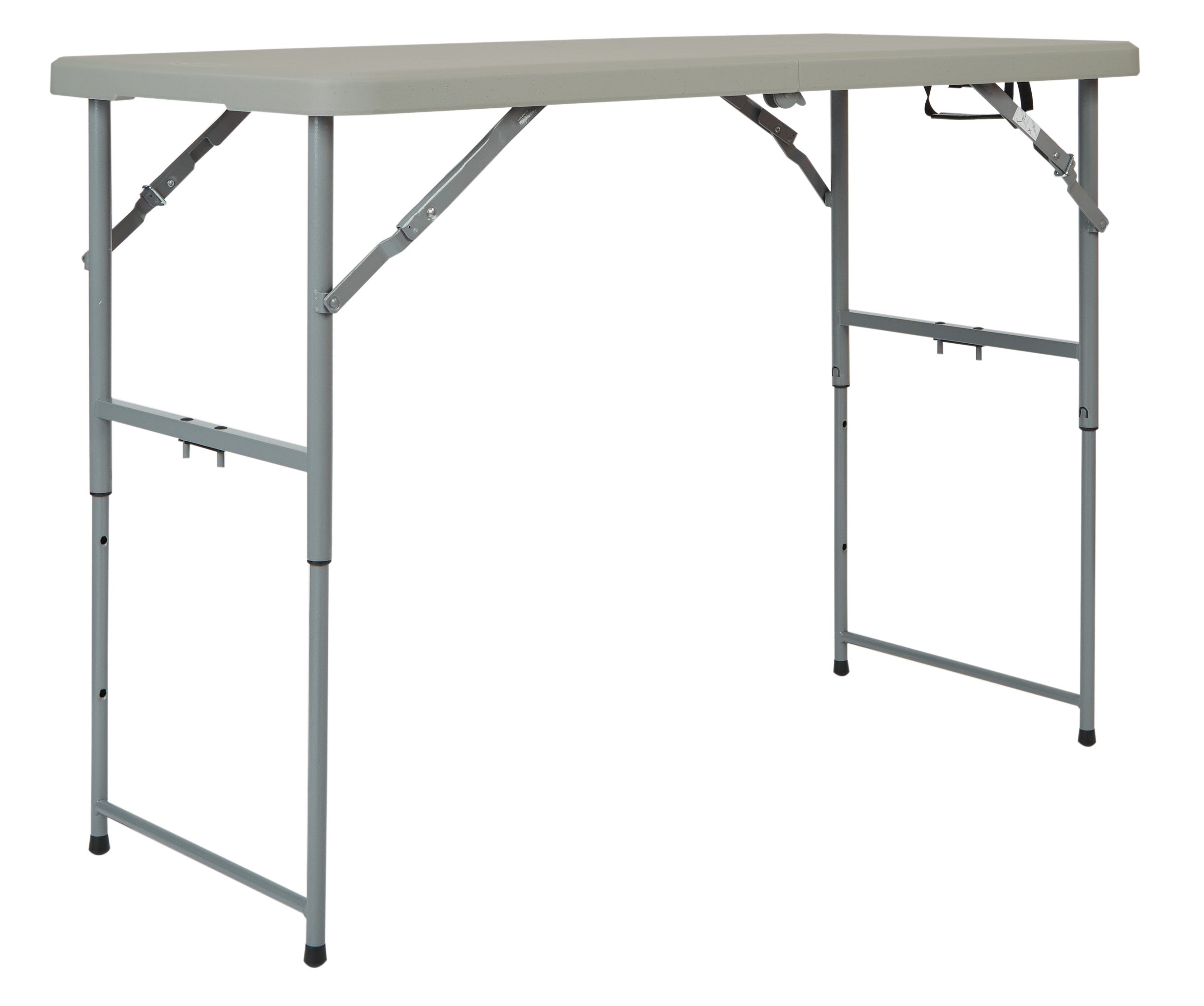 4' Adjustable Fold Resin Table - Light Grey