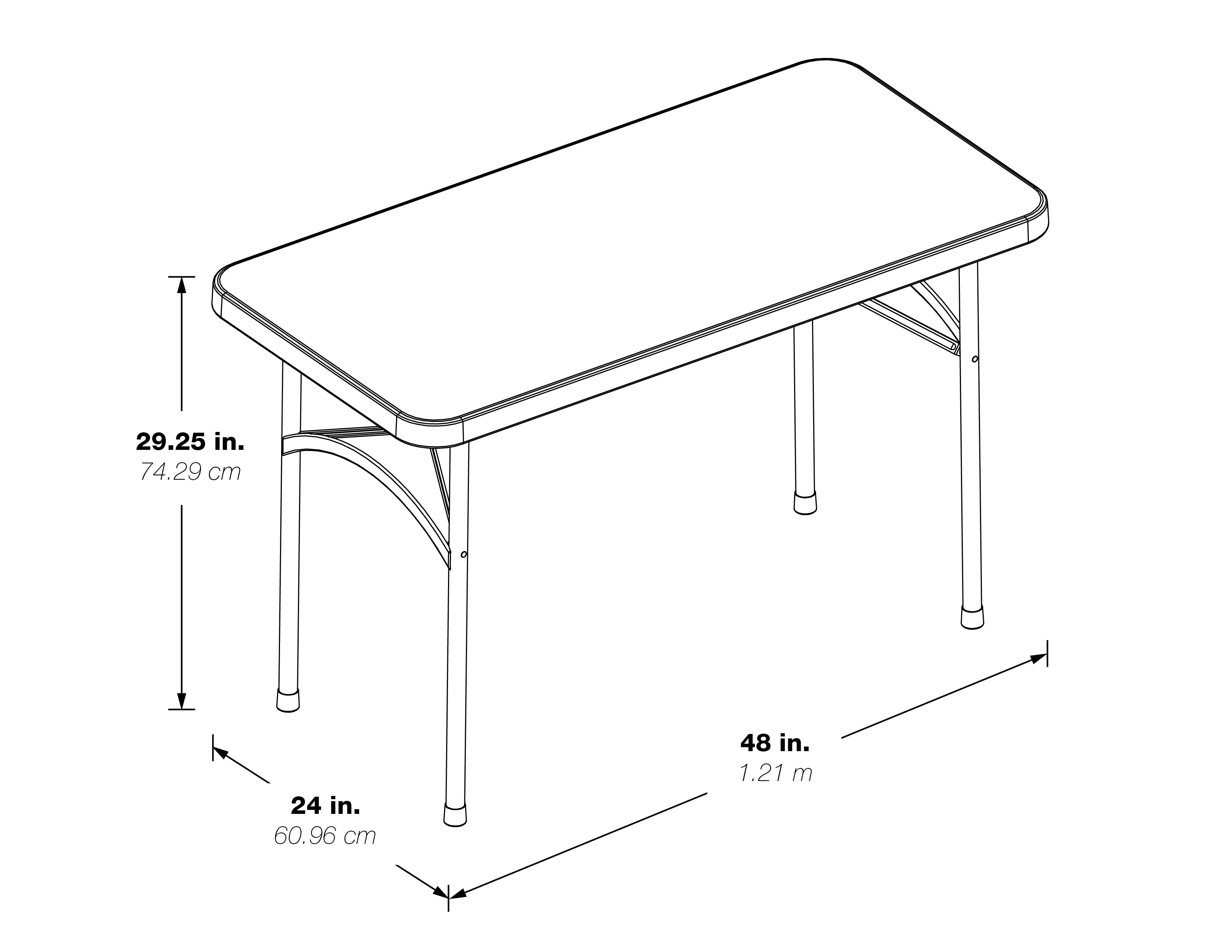 4' Resin Multi Purpose Table - Light Grey