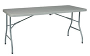 5' Multi Purpose Center Fold Table - Light Grey