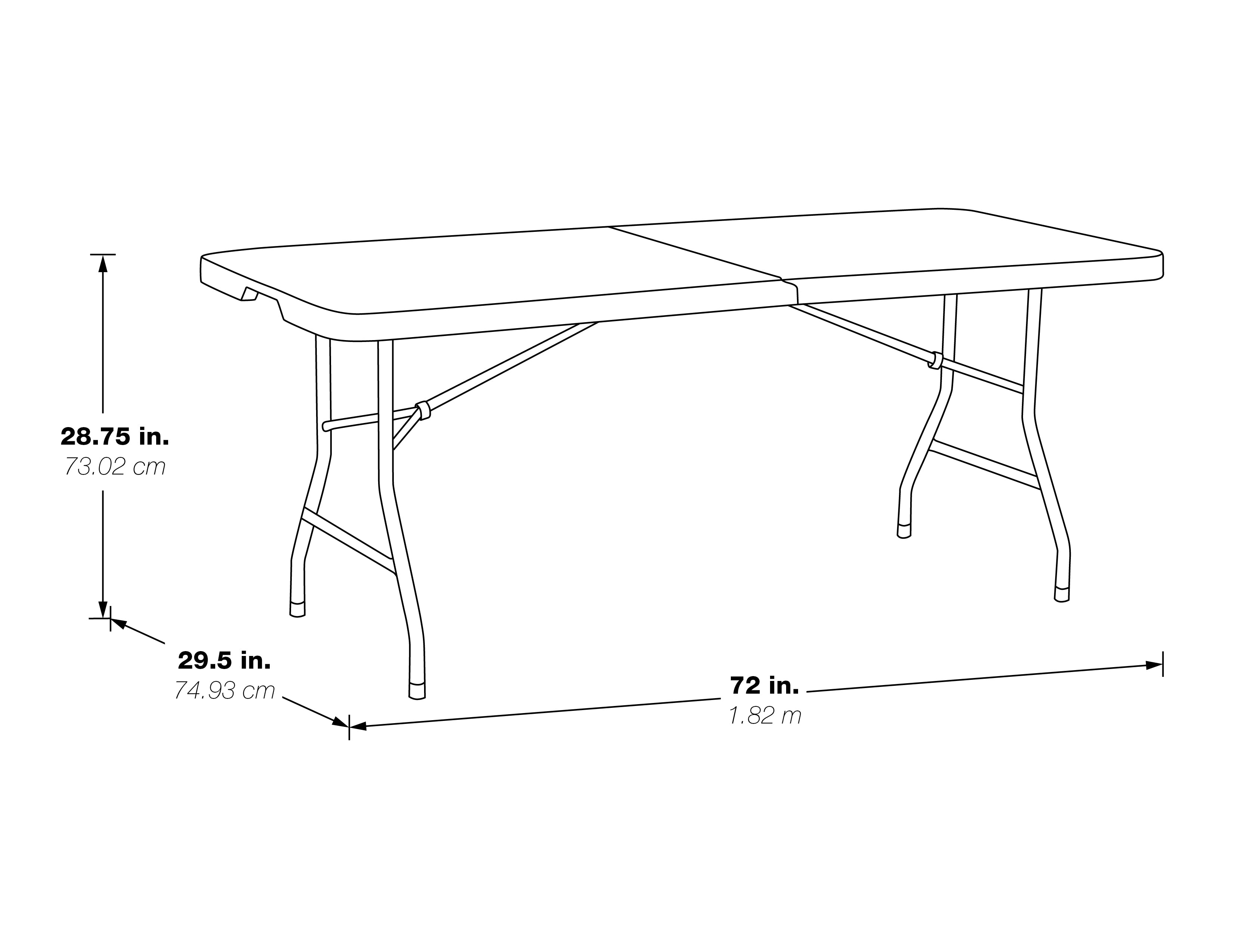 6' Center Fold Multi Purpose Table - Light Grey