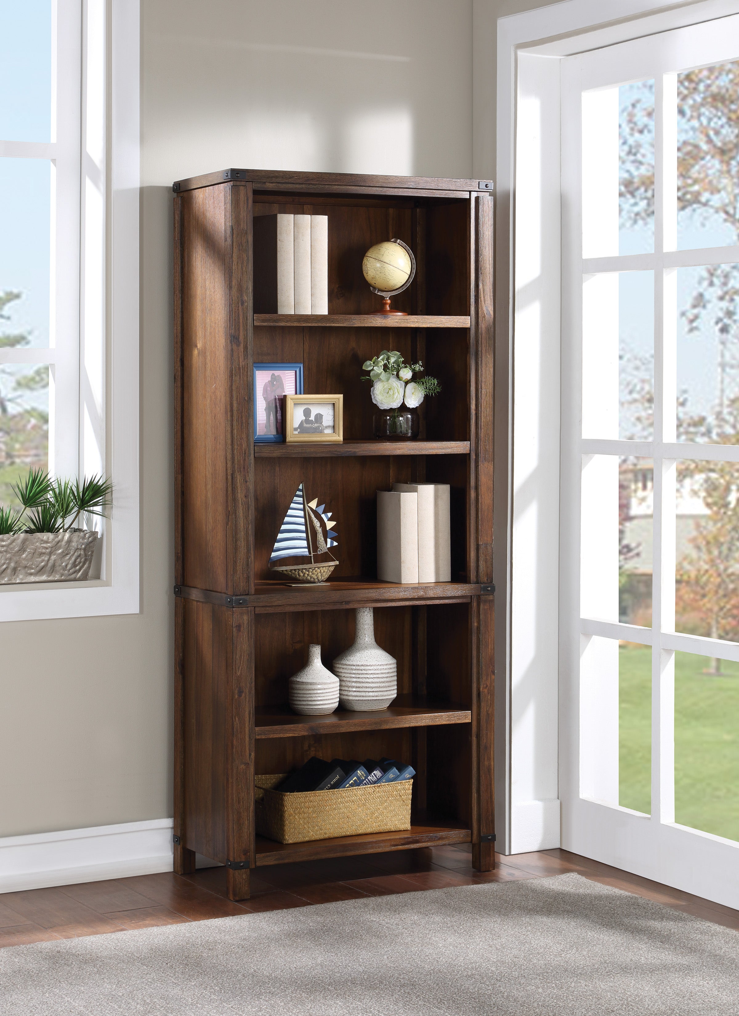 Baton Rouge 72" Bookcase - Brushed Walnut