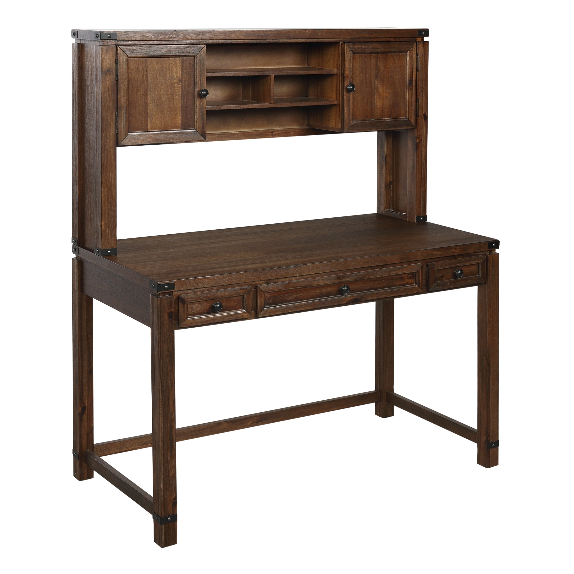Baton Rouge Hutch and Desk - Brushed Walnut