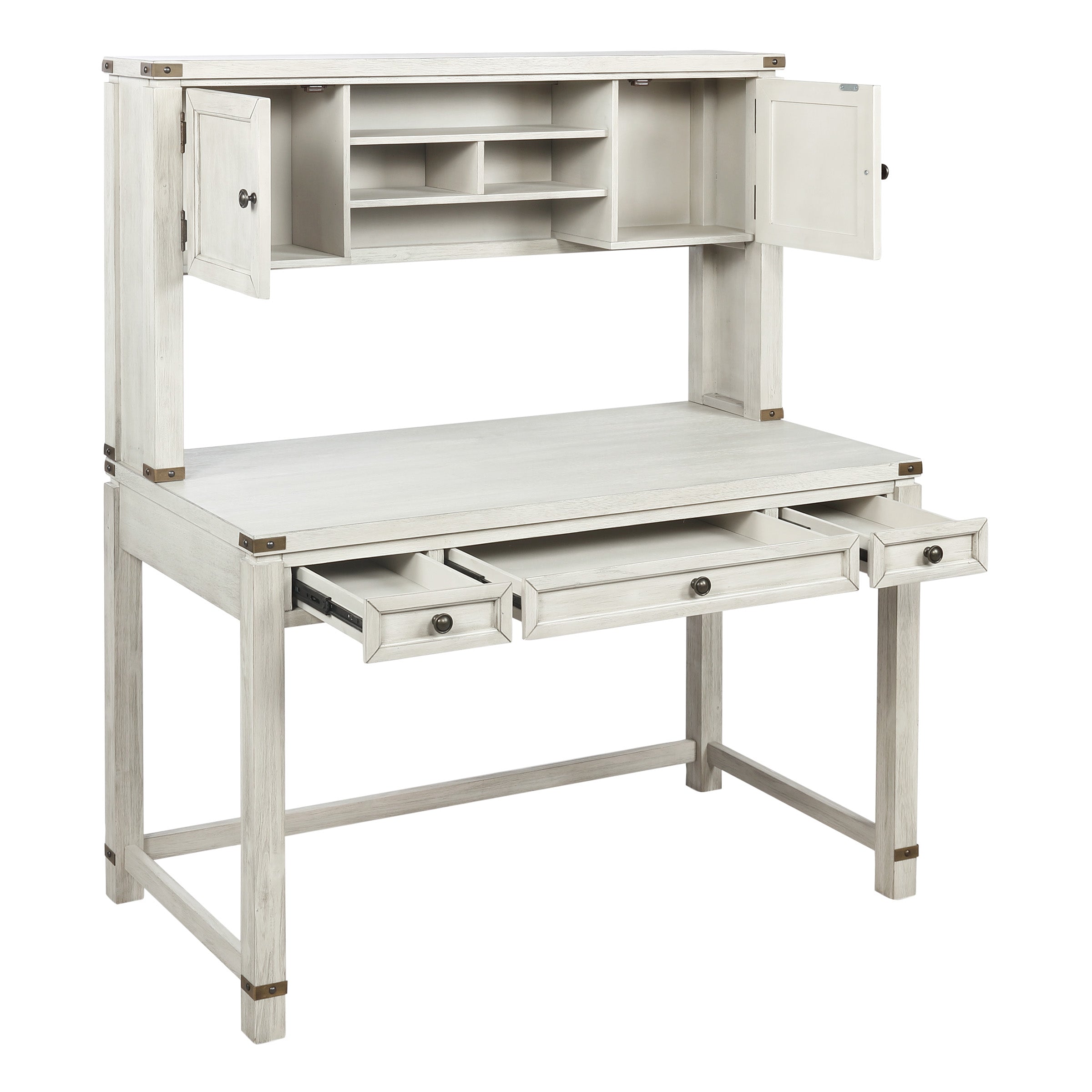 Baton Rouge Hutch and Desk - Champagne Oak