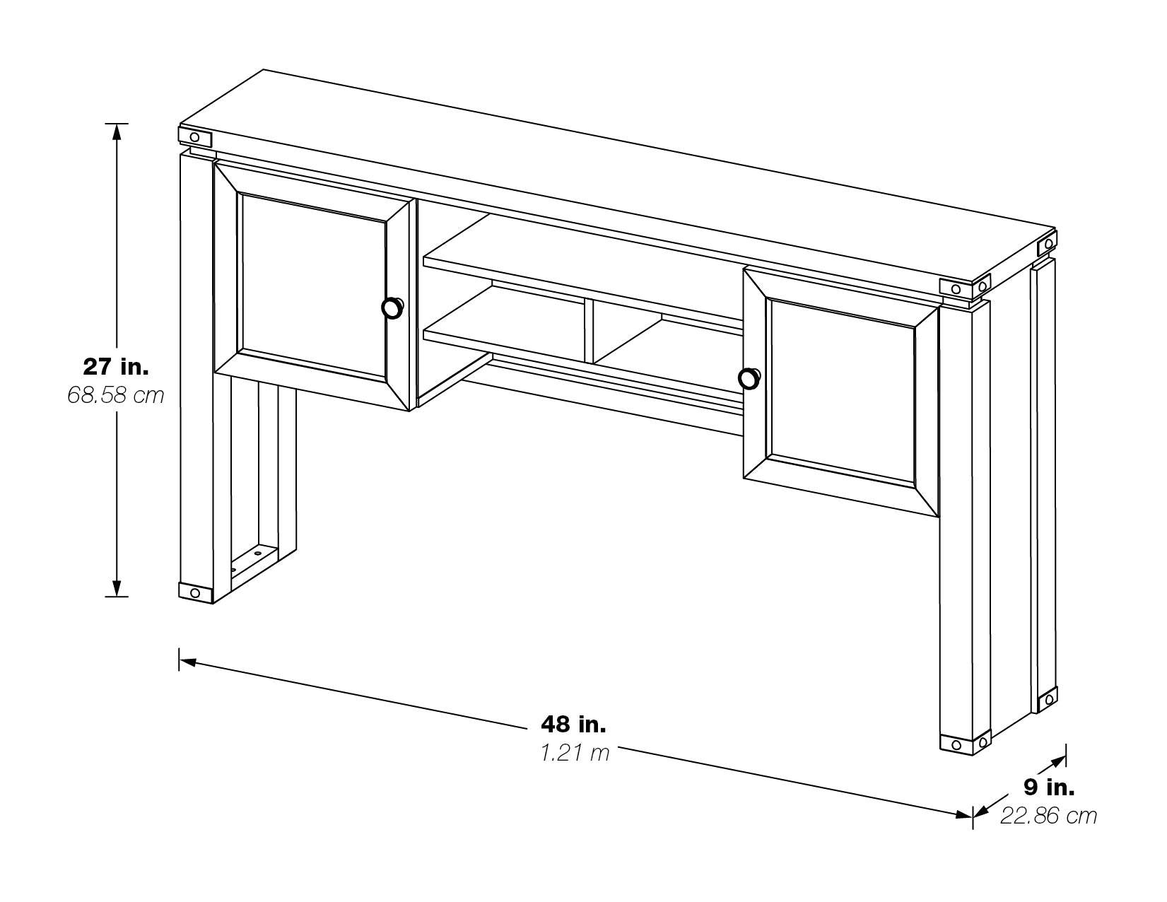 Baton Rouge Hutch - Champagne Oak