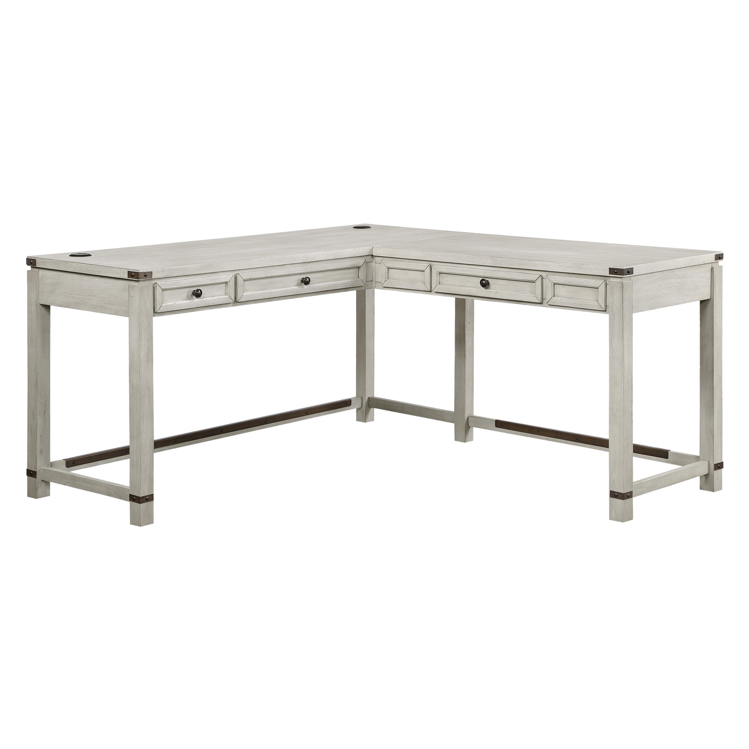 Baton Rouge L-Shape Desk - Champagne Oak