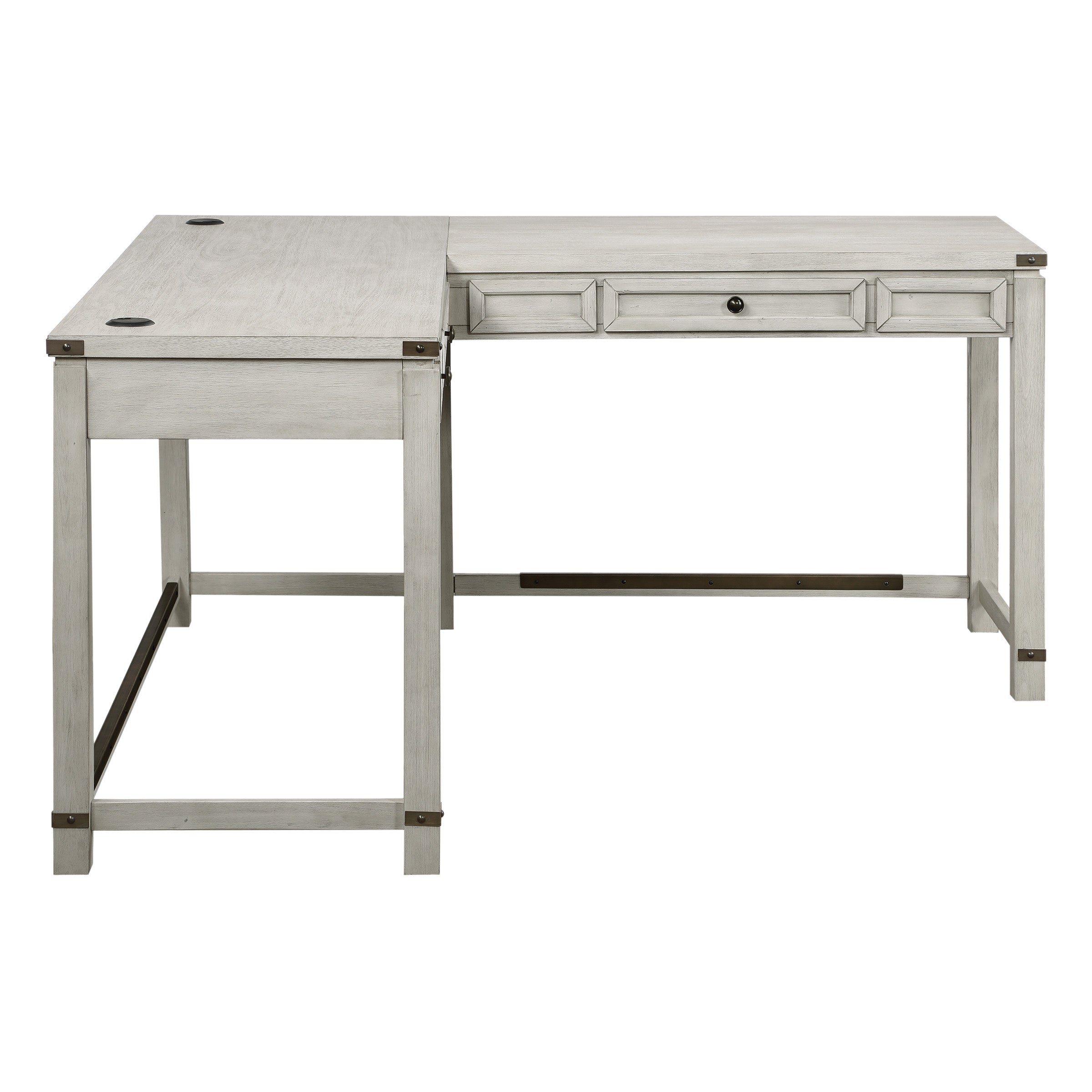Baton Rouge L-Shape Desk - Champagne Oak