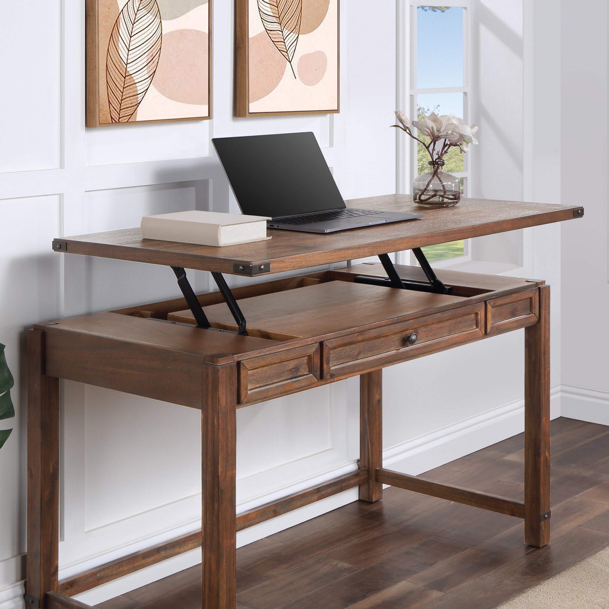 Baton Rouge Lift Desk - Brushed Walnut