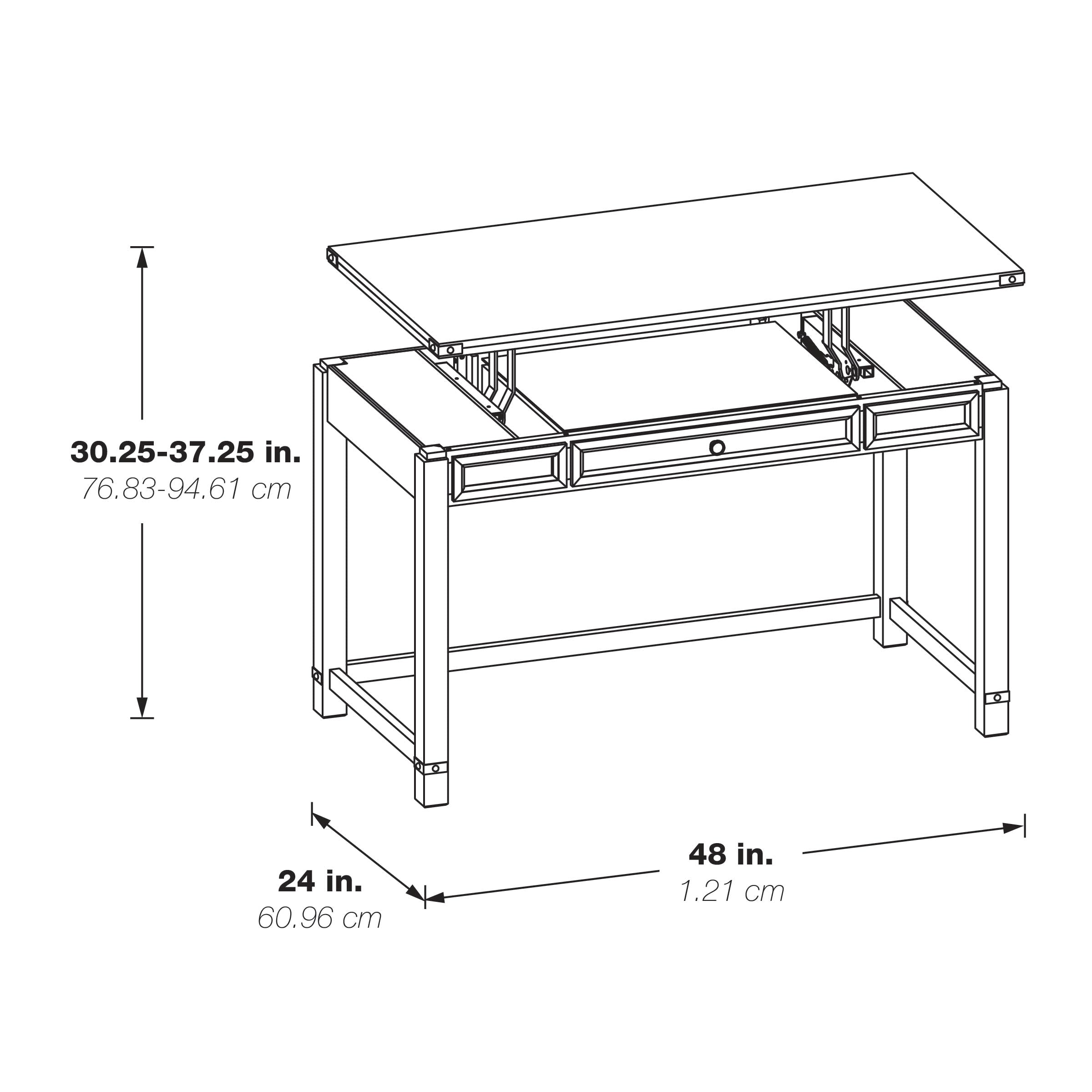 Baton Rouge Lift Desk - Champagne Oak