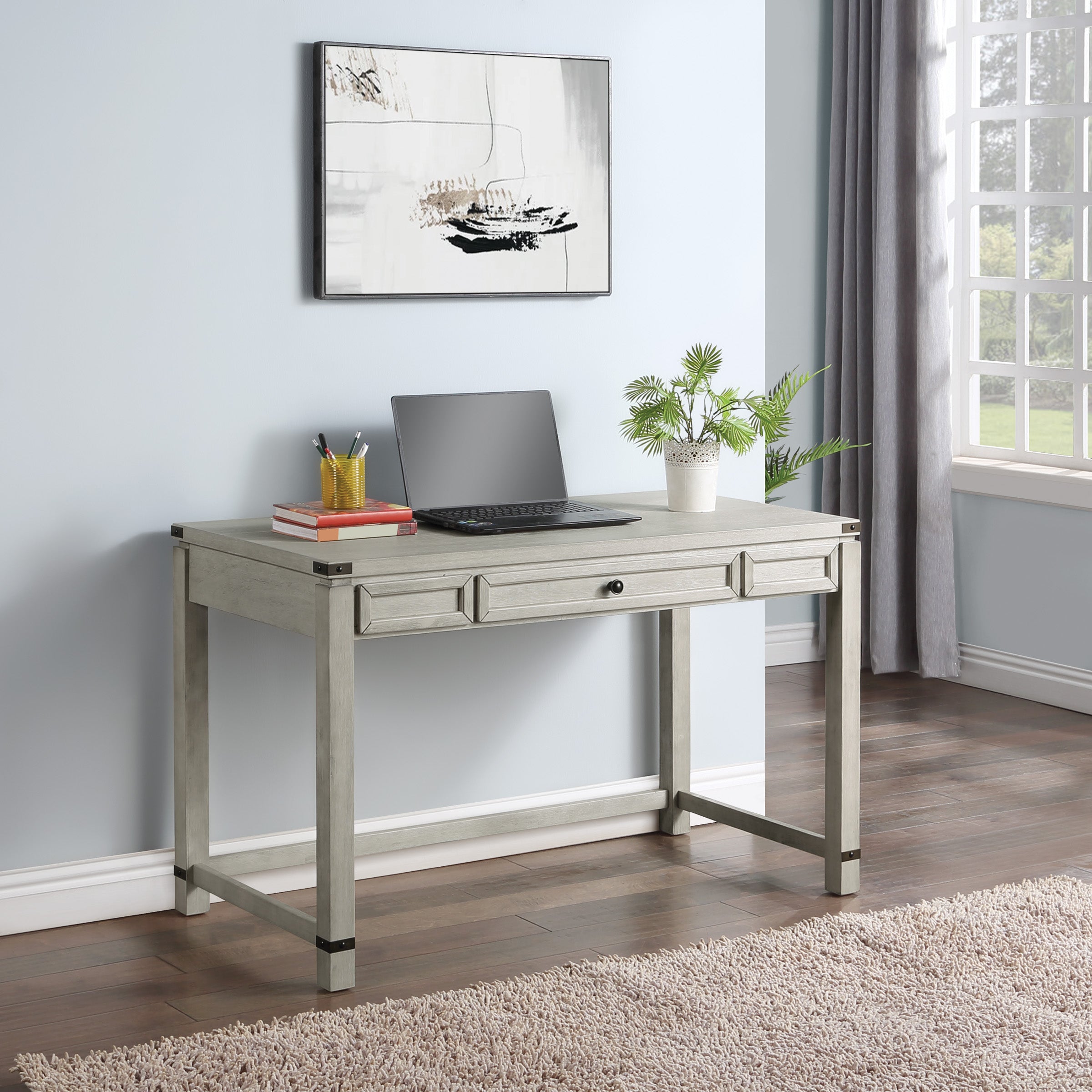Baton Rouge Lift Desk - Champagne Oak