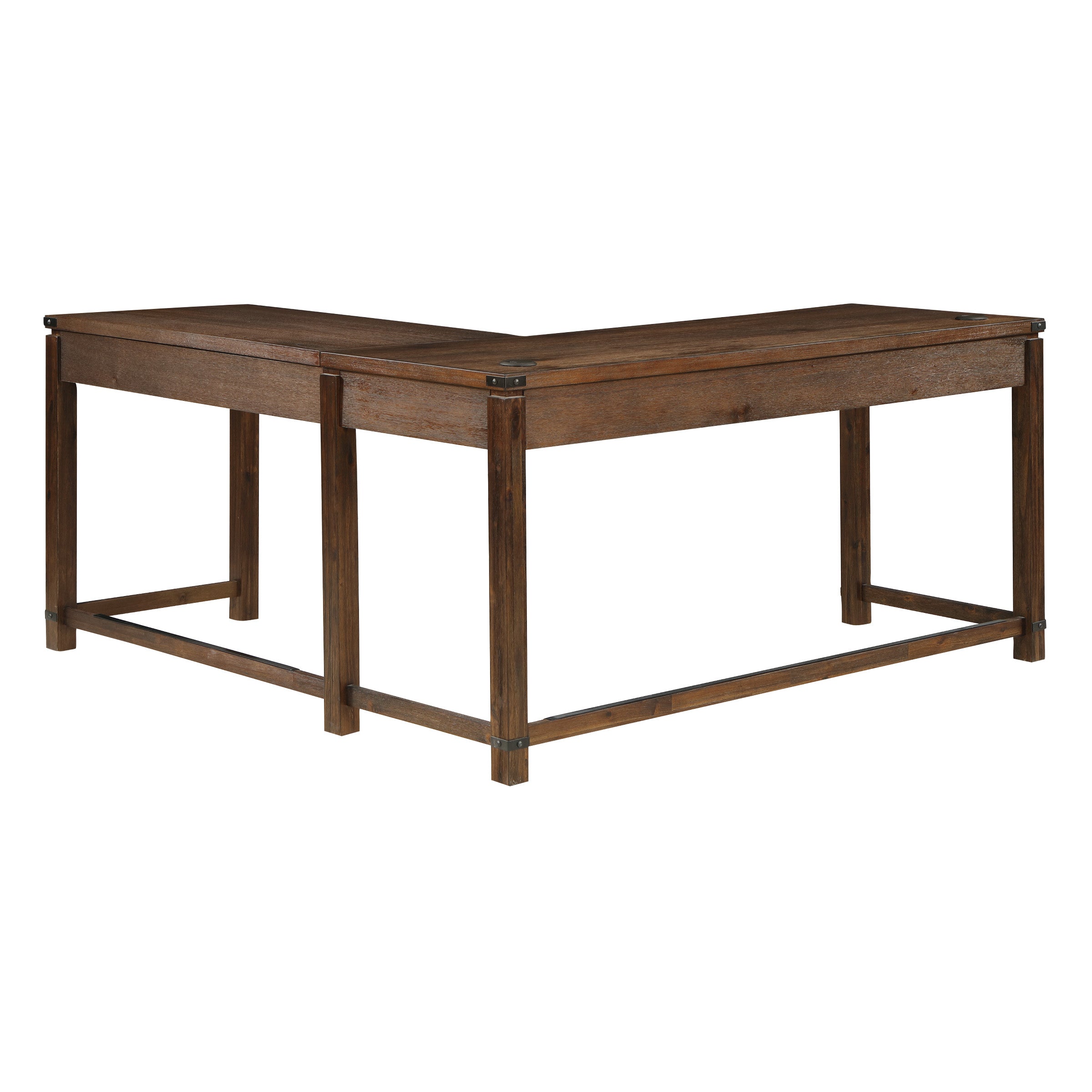 Baton Rouge L-Shaped Lift Desk - Brushed Walnut