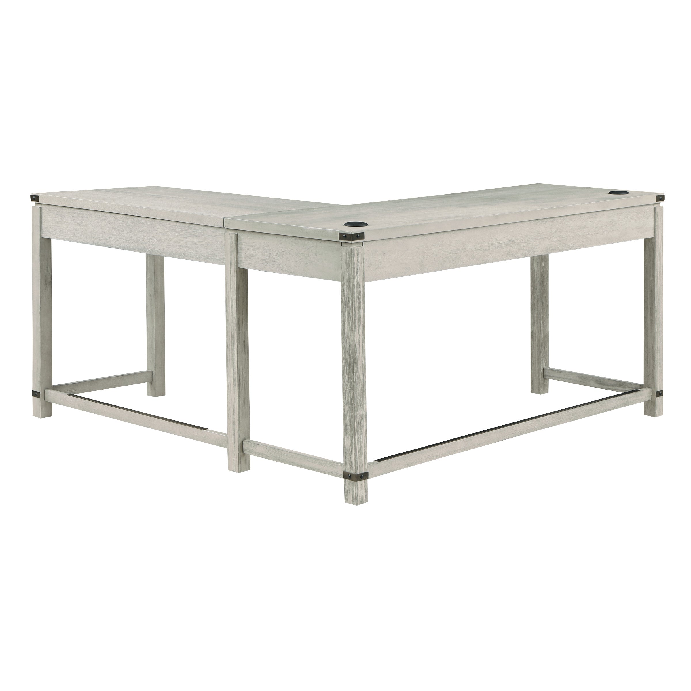 Baton Rouge L-Shaped Lift Desk - Champagne Oak