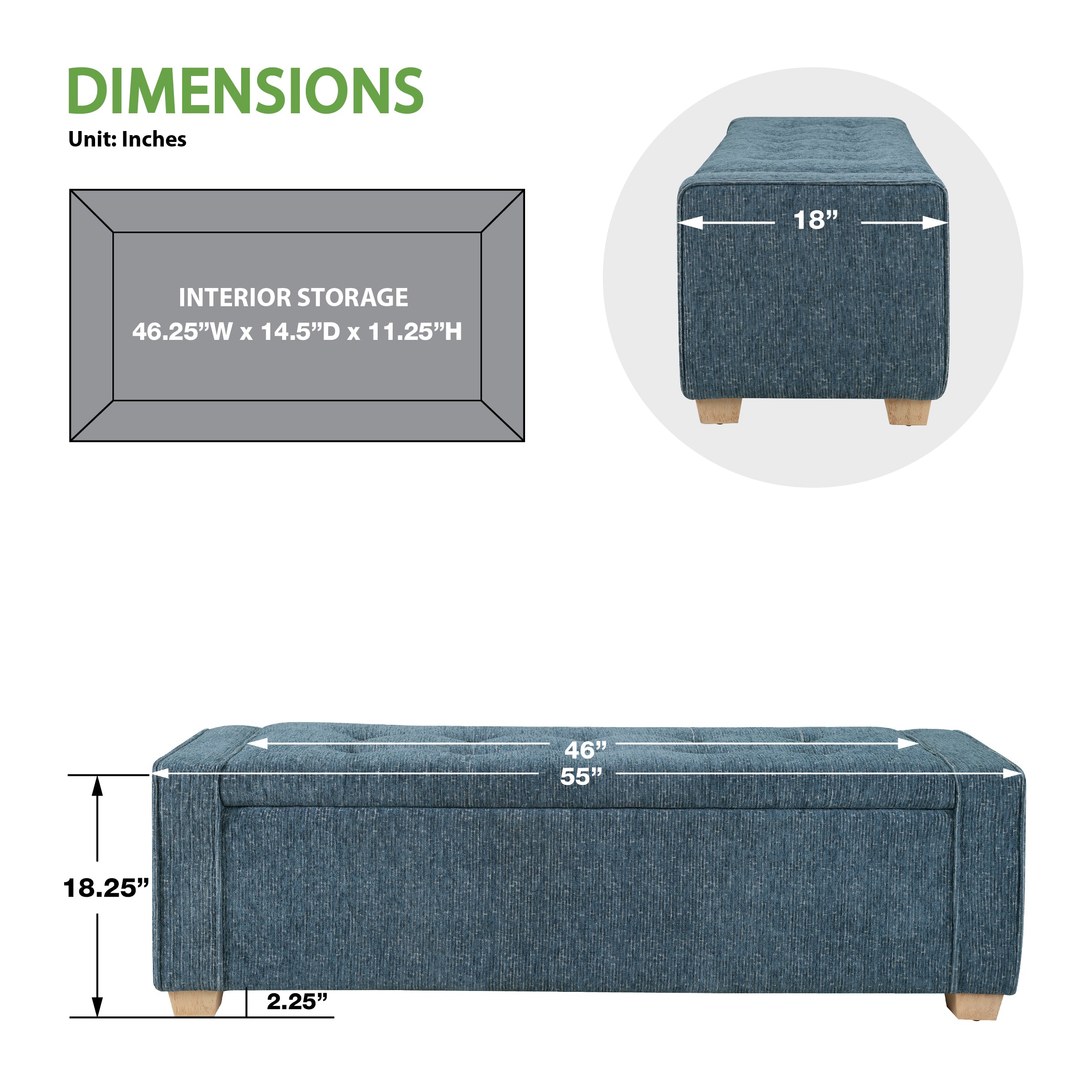 Bethwin Storage Bench - Atlantic