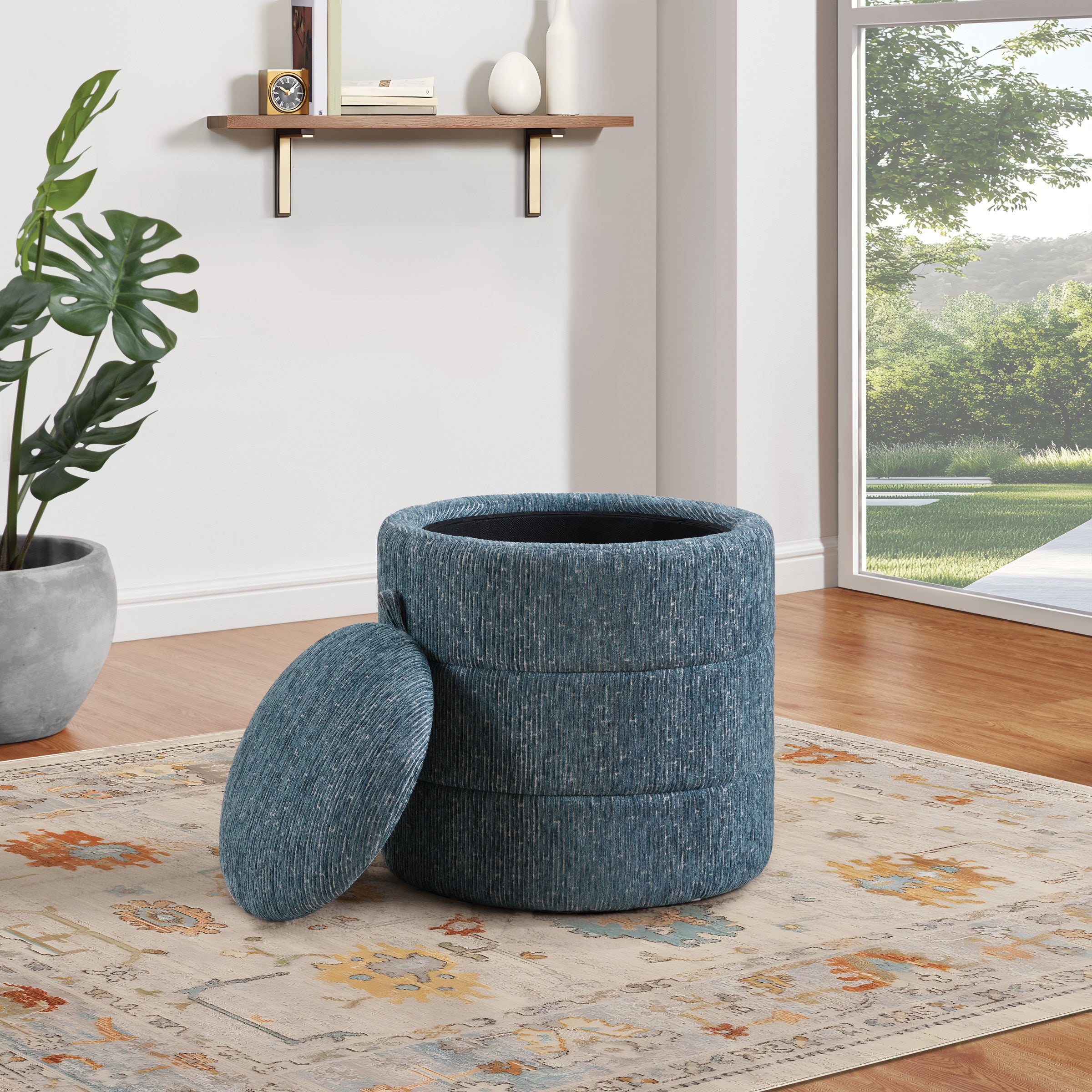 Bartley Storage Ottoman - Atlantic