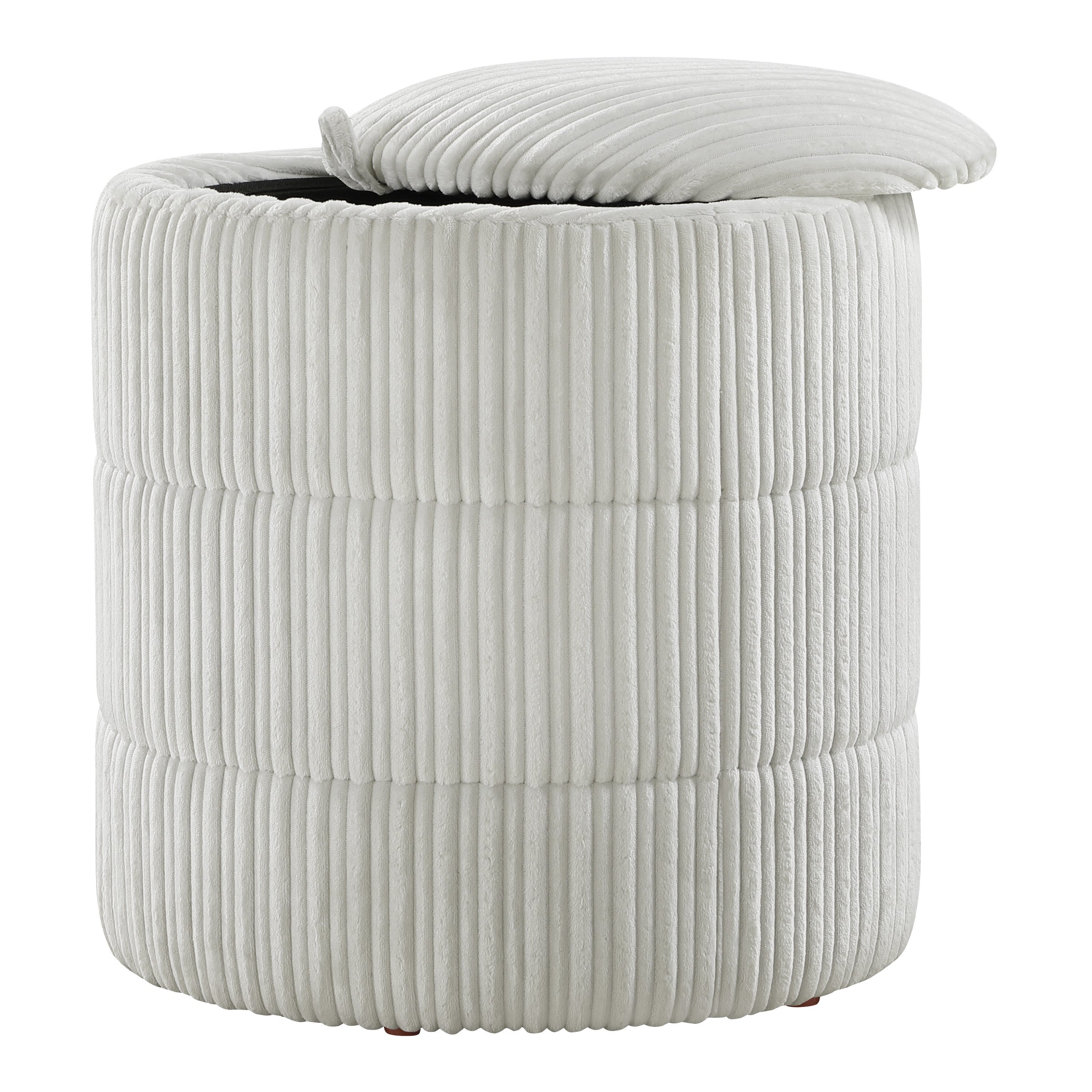 Bartley Storage Ottoman - Taupe Cord