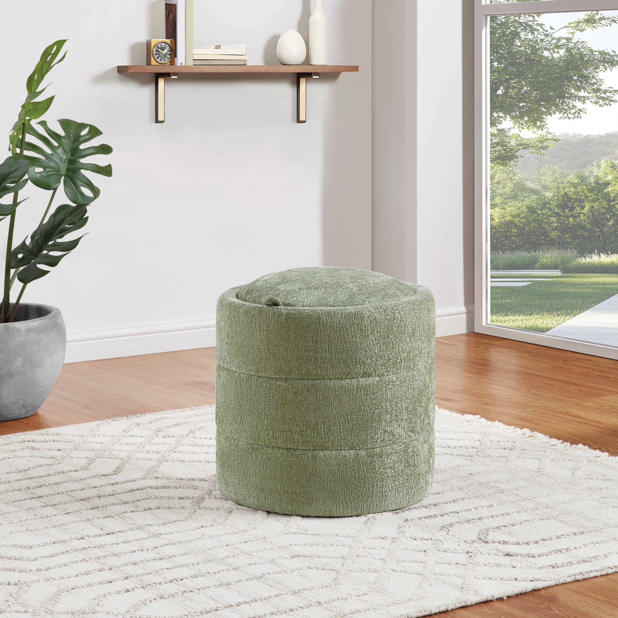 Bartley Storage Ottoman - Spring Green