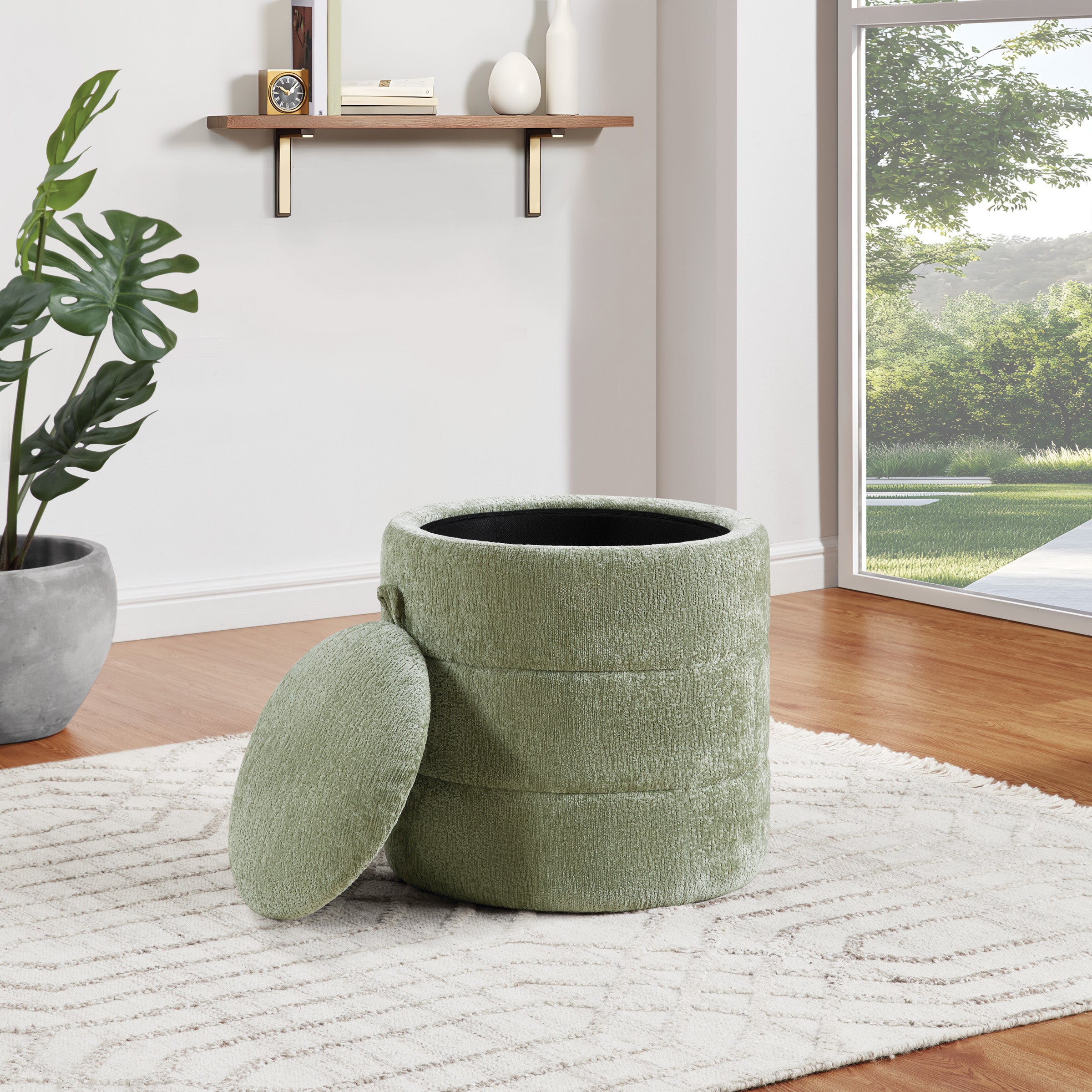 Bartley Storage Ottoman - Spring Green