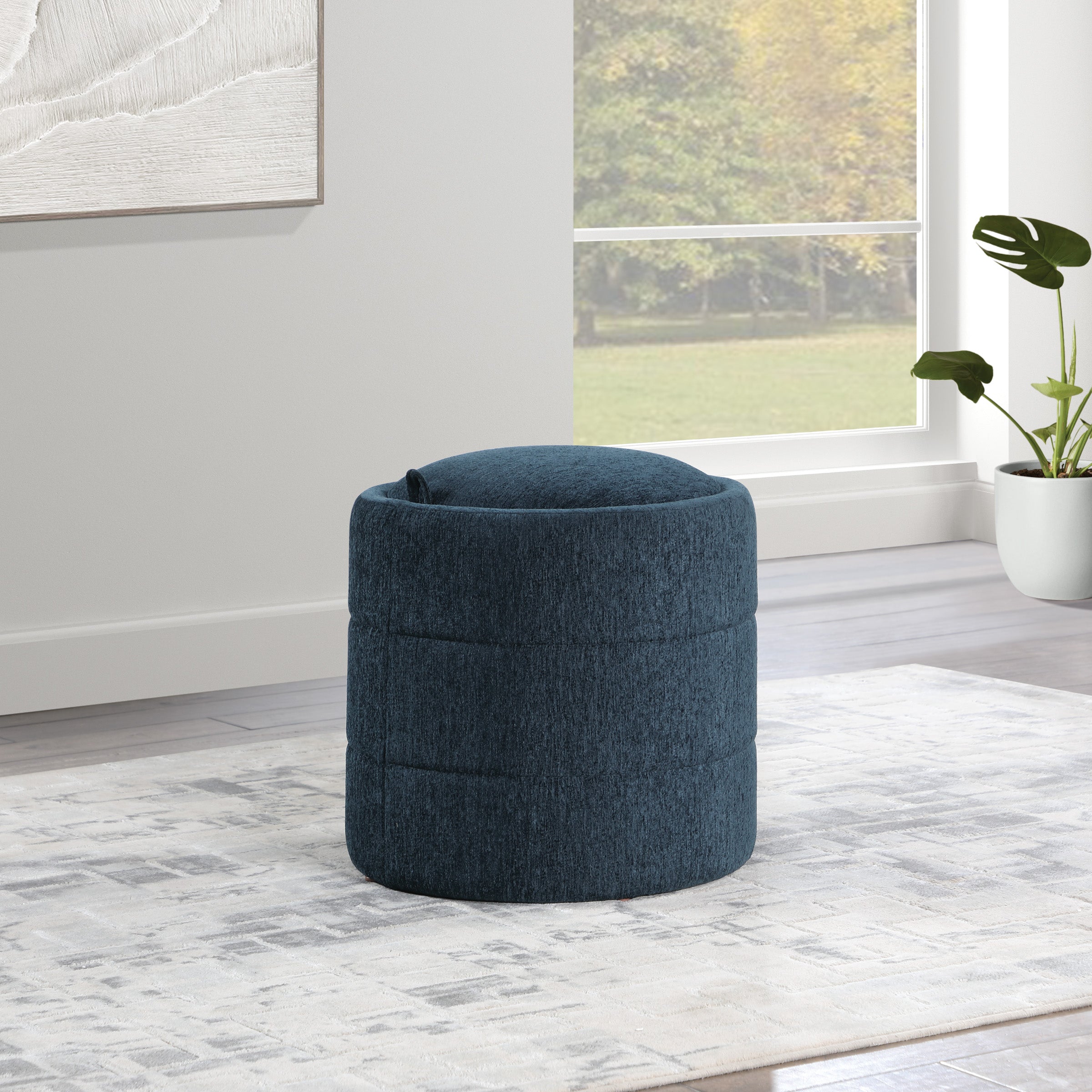 Bartley Storage Ottoman - Indigo