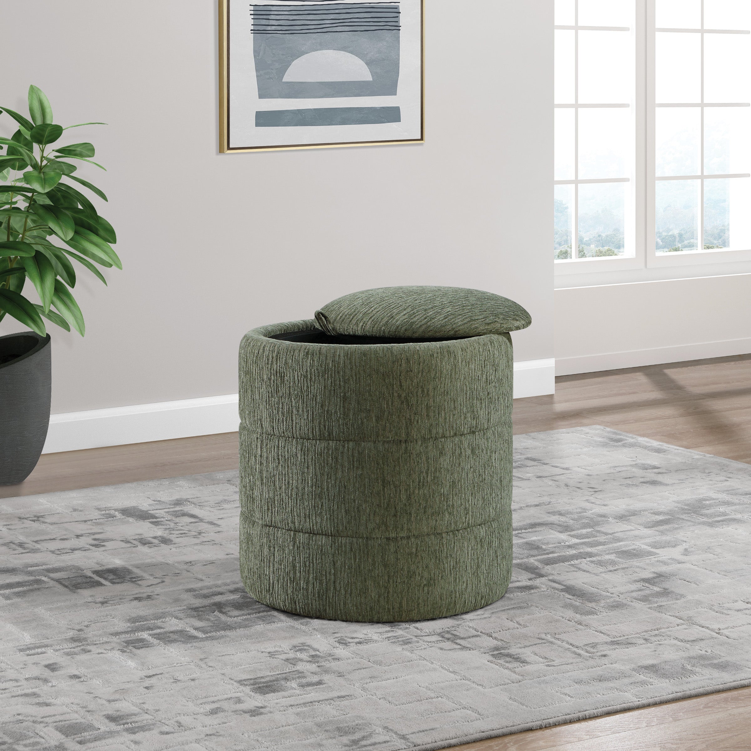 Bartley Storage Ottoman - Pine
