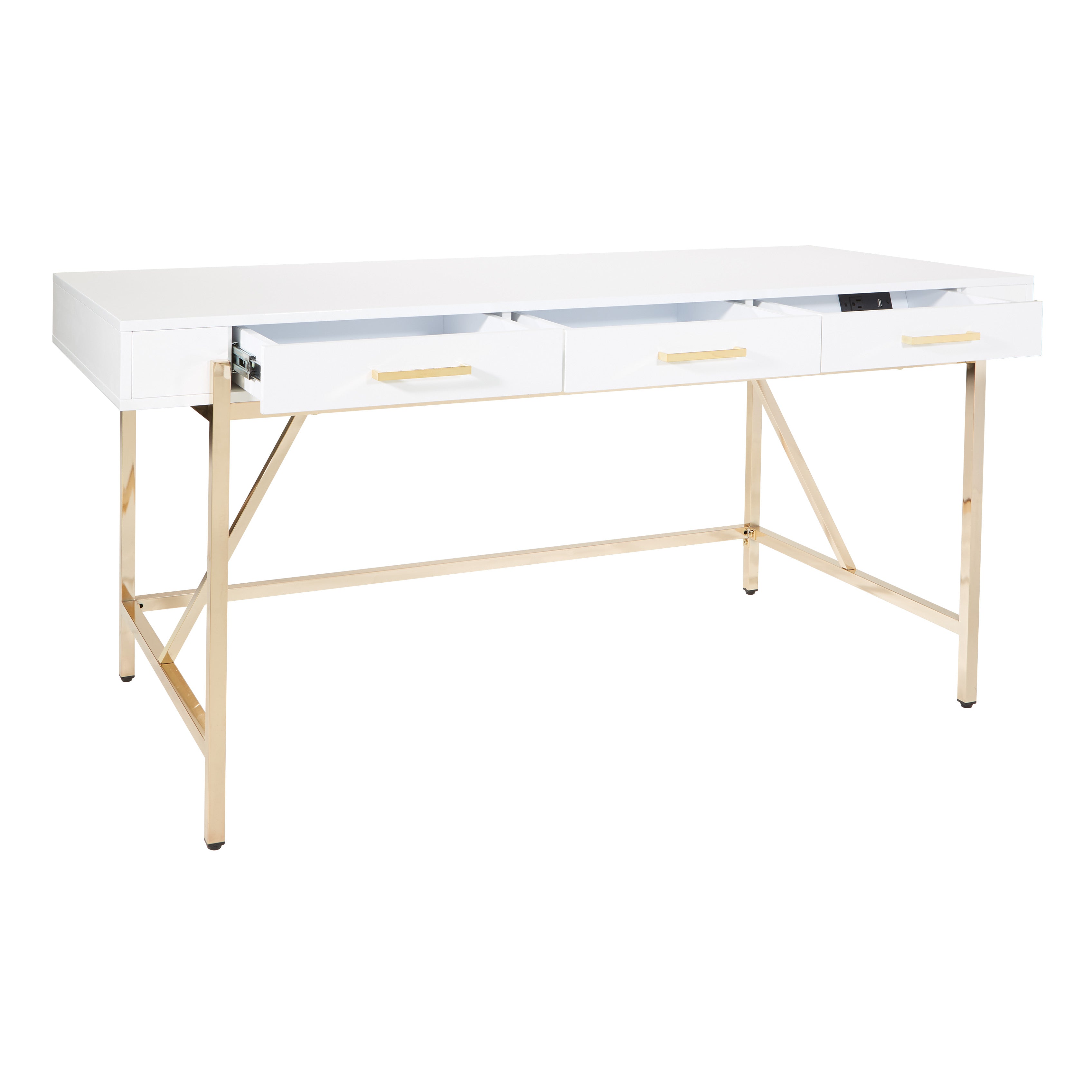 Broadway Desk - White/Gold