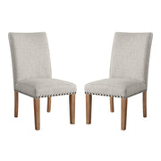 Bryden Dining Chair 2 Pack in Taupe Faux Leather with Medium Oak Legs