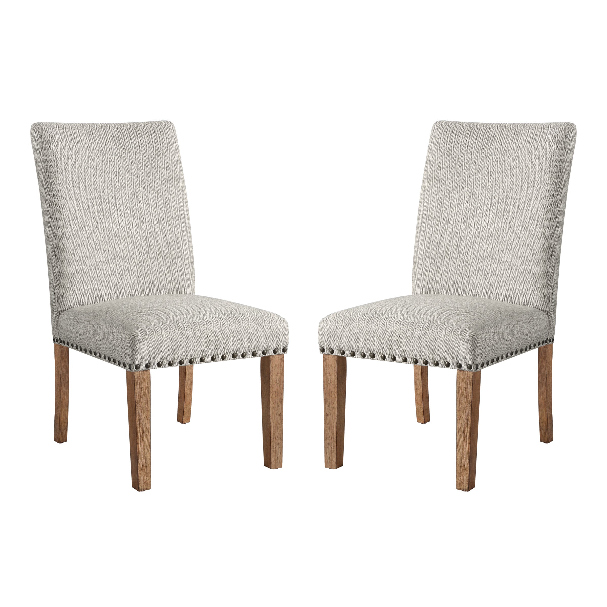 Bryden Dining Chair 2 Pack in Taupe Faux Leather with Medium Oak Legs
