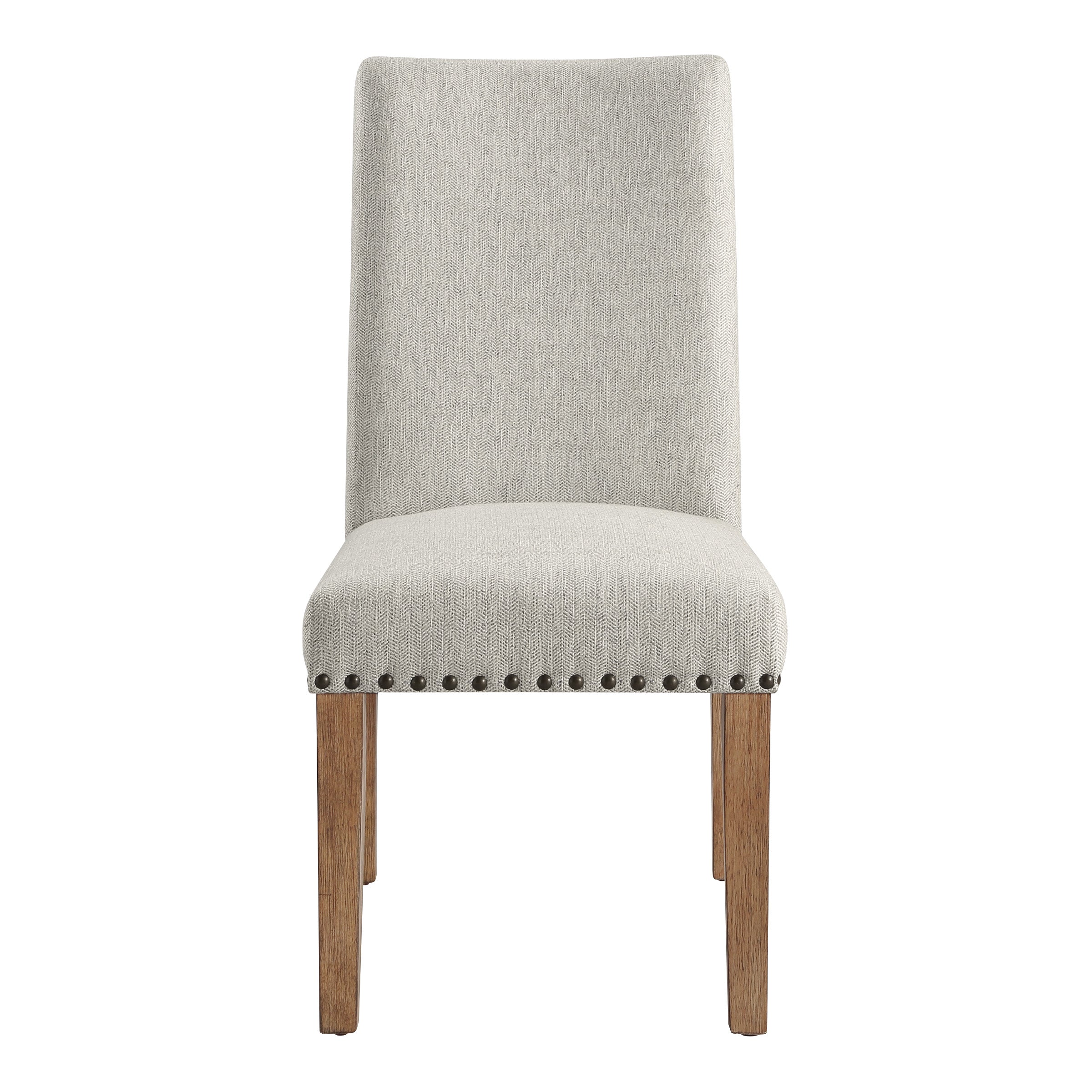 Bryden Dining Chair 2 Pack in Taupe Faux Leather with Medium Oak Legs
