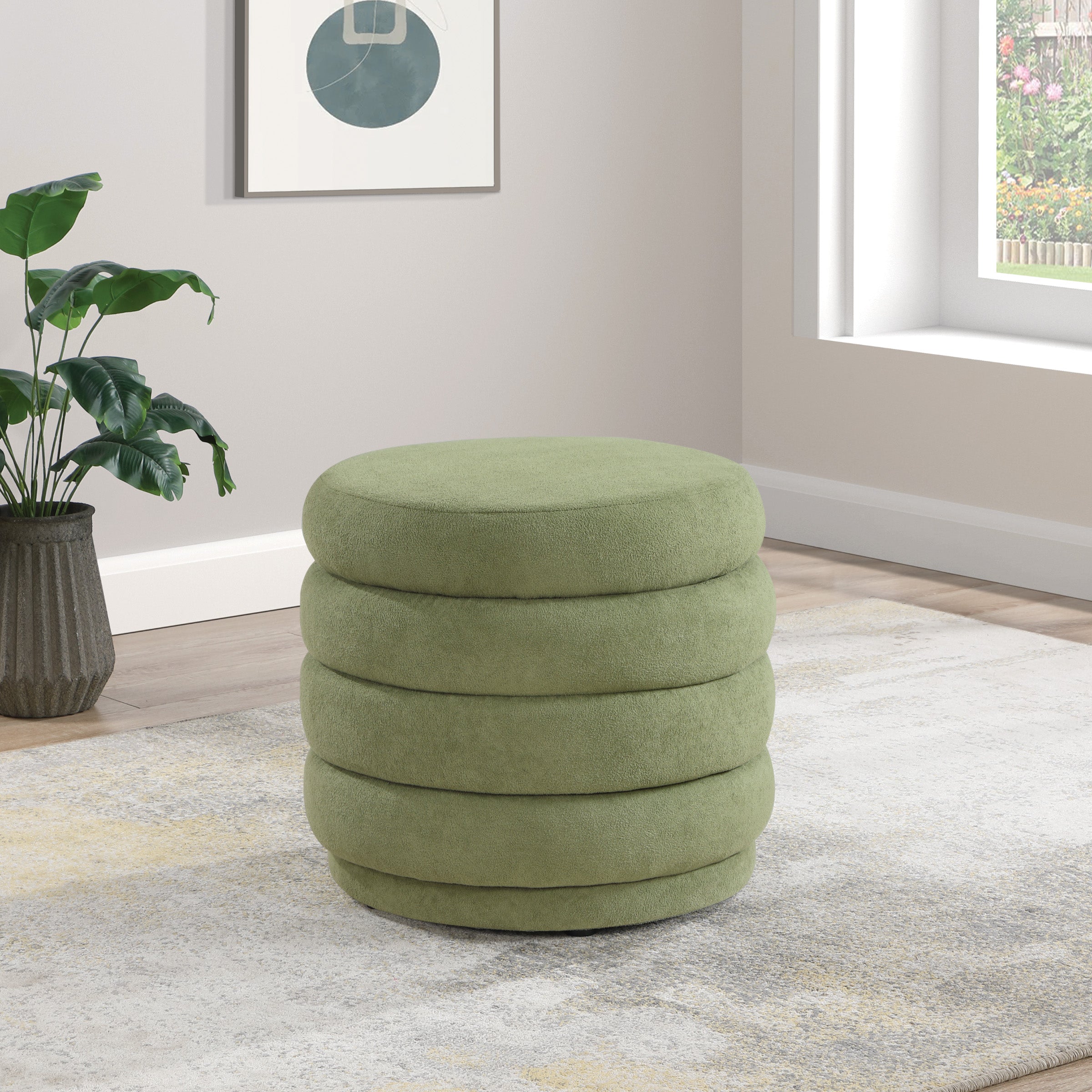 Cecil Storage Ottoman - Moss