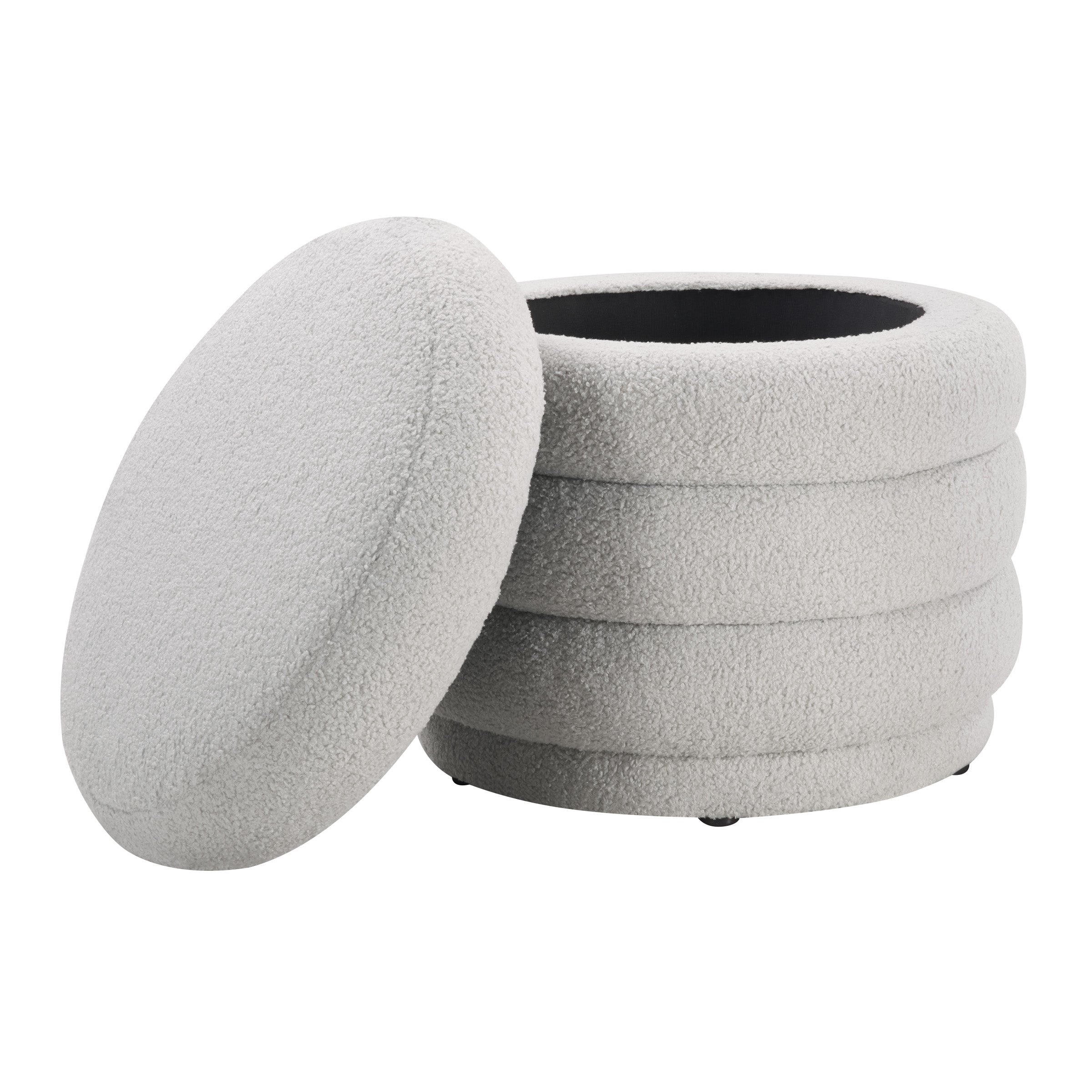 Cecil Storage Ottoman - Fog