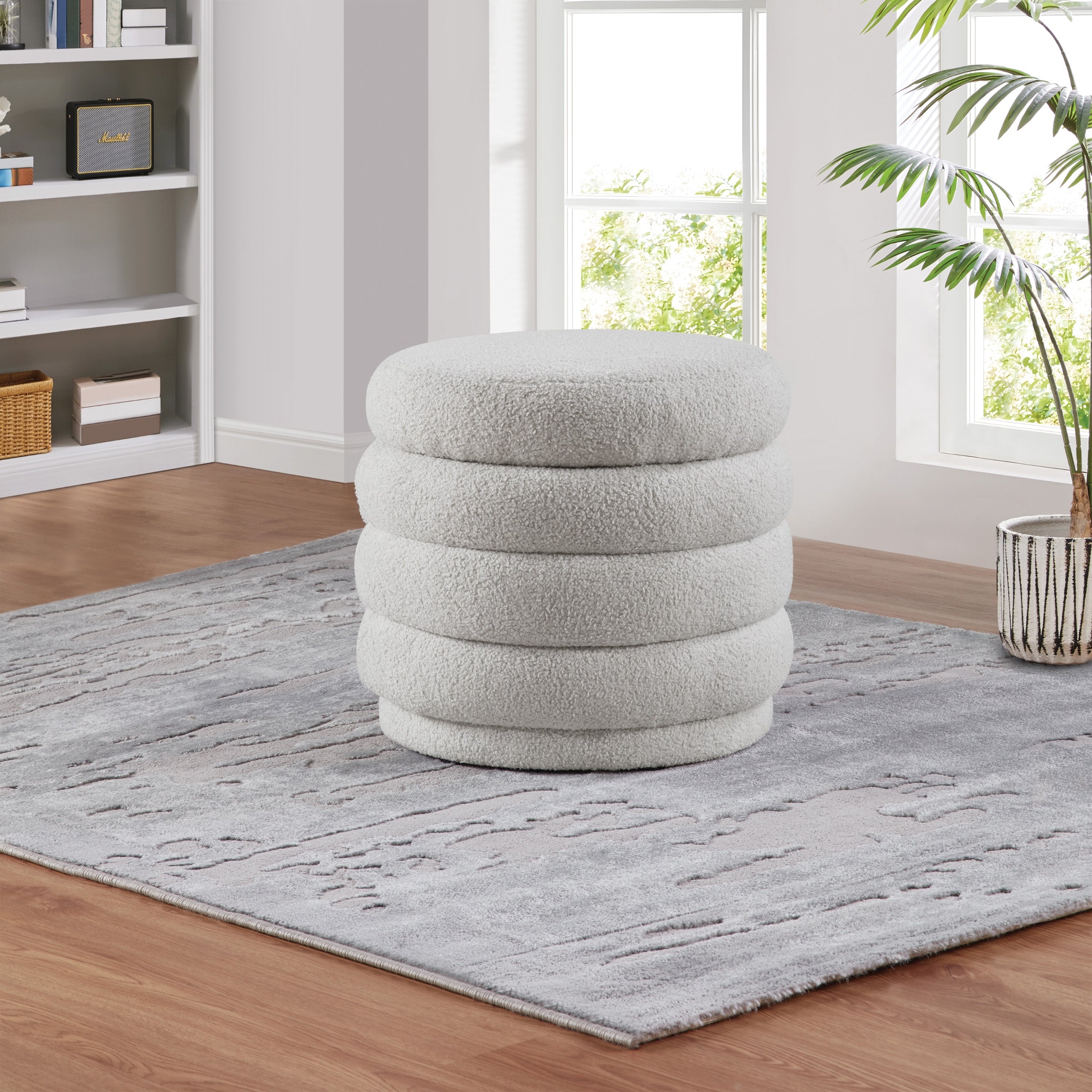 Cecil Storage Ottoman - Fog