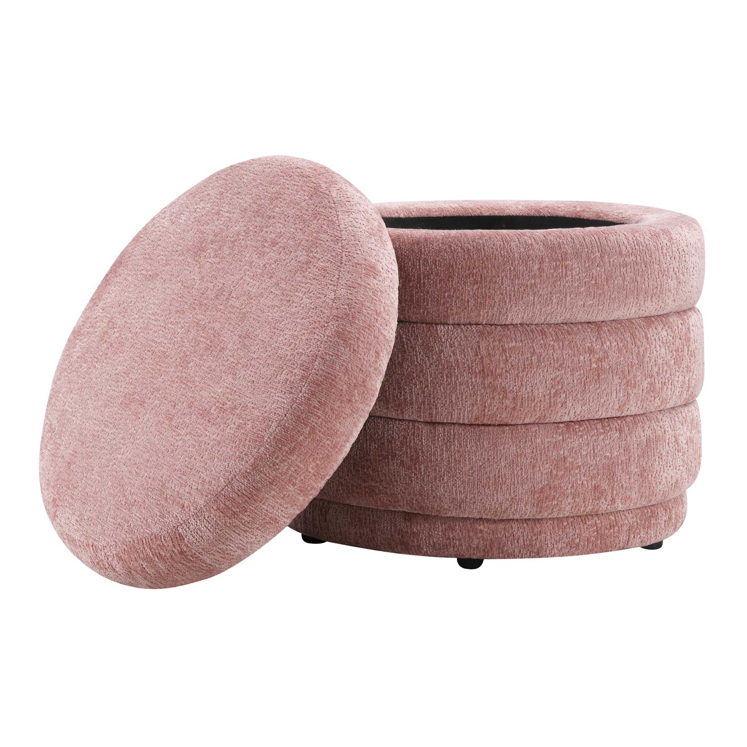 Cecil Storage Ottoman - Rose