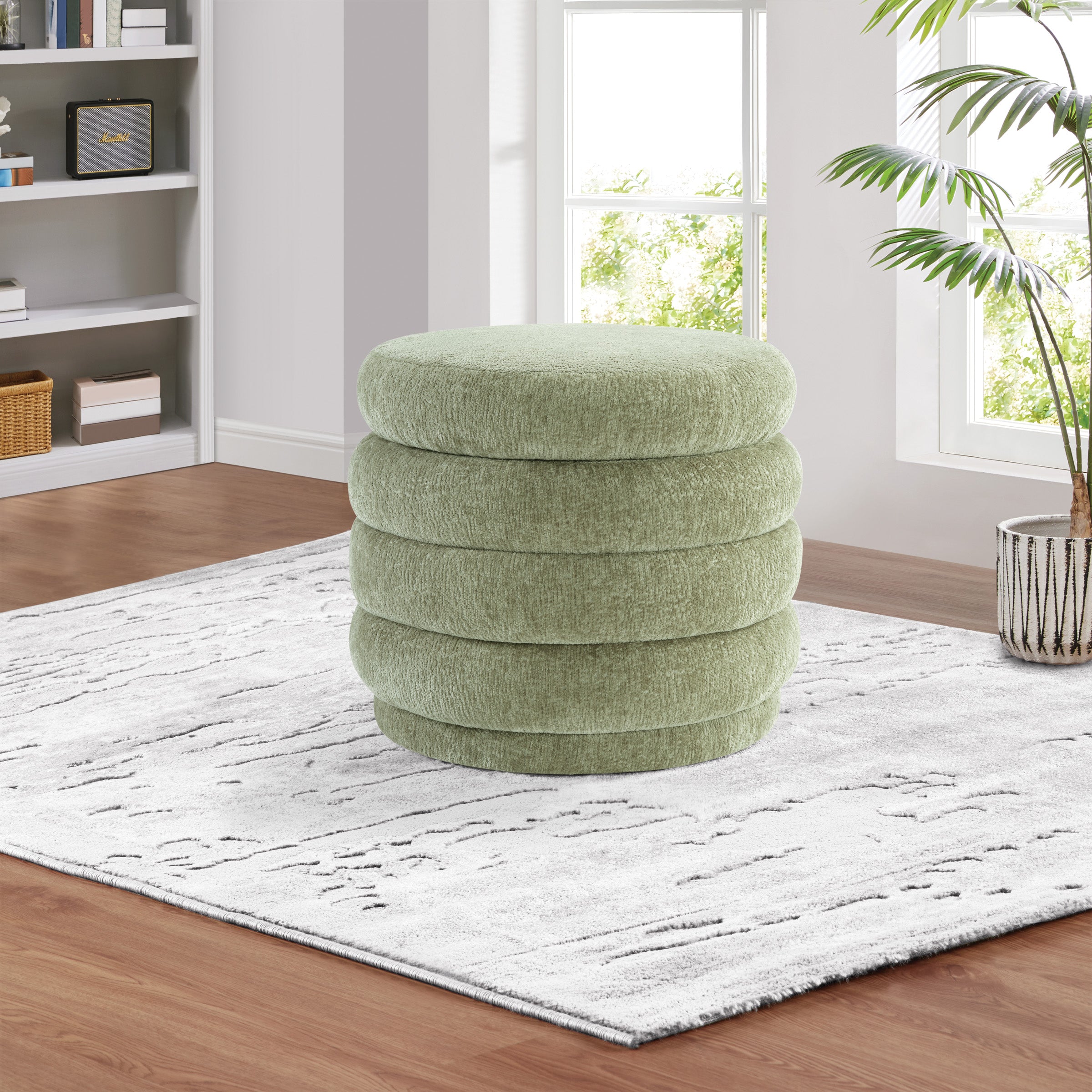 Cecil Storage Ottoman - Spring Green
