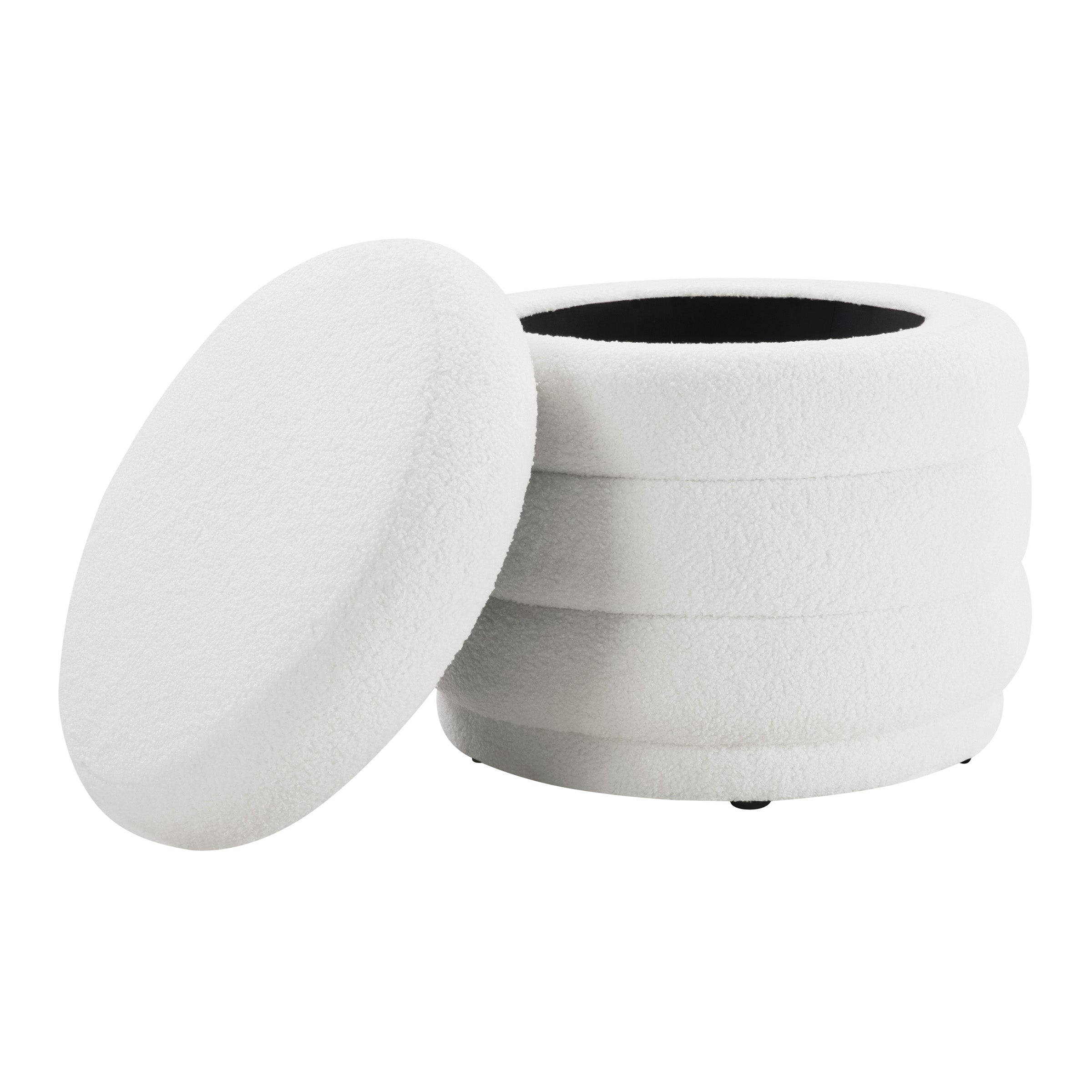 Cecil Storage Ottoman - Ivory