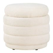 Cecil Storage Ottoman - Snow