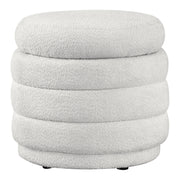 Cecil Storage Ottoman - Parchment