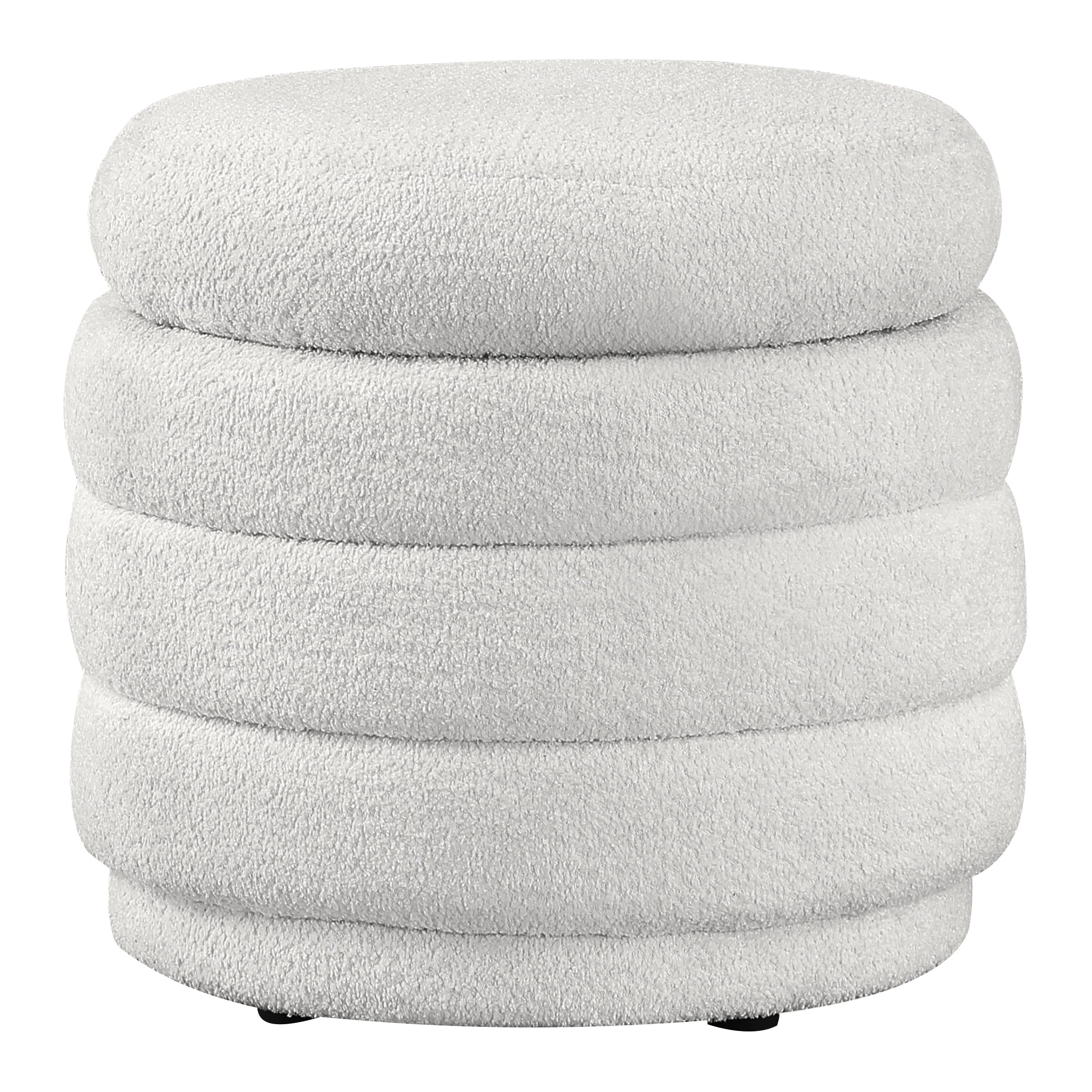 Cecil Storage Ottoman - Parchment