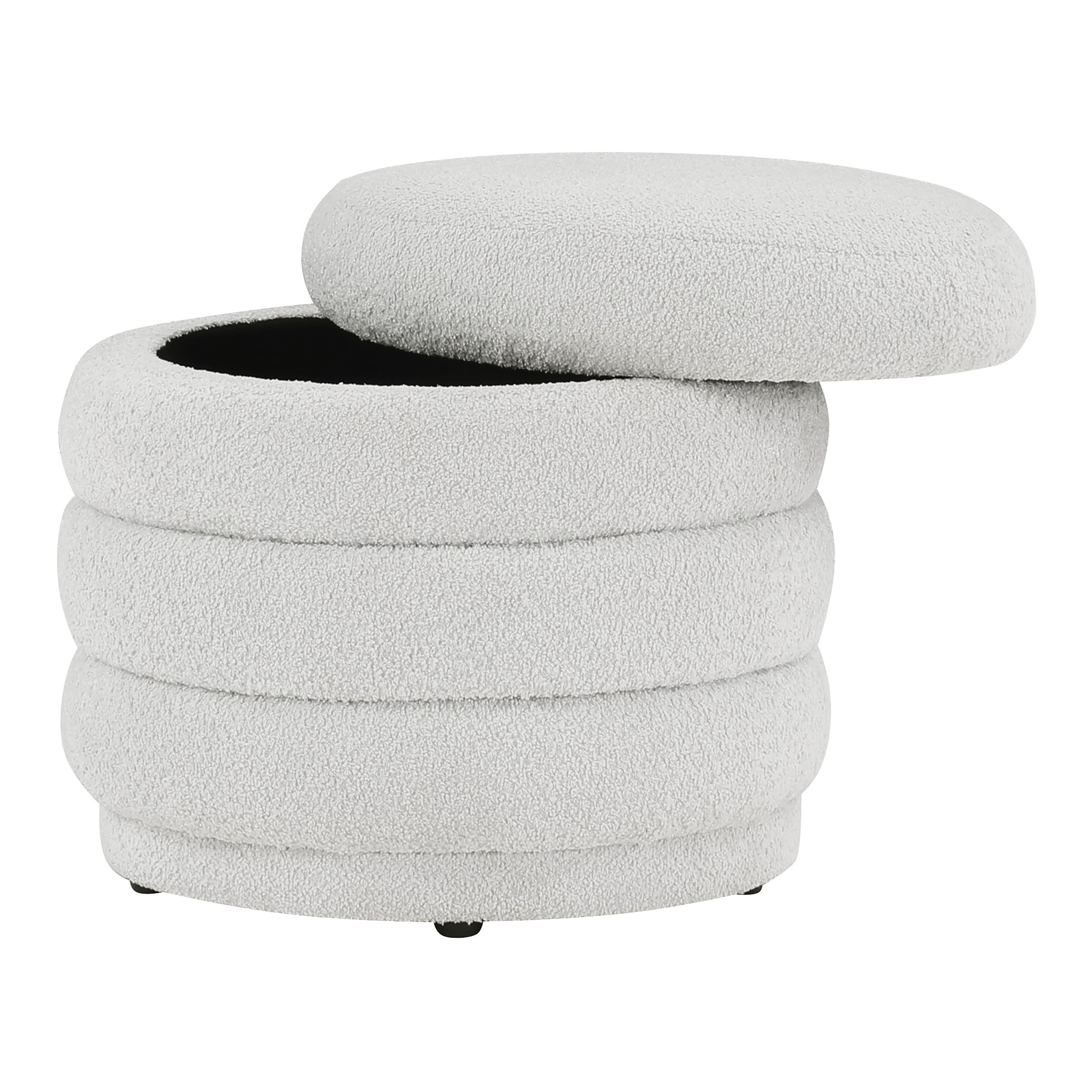 Cecil Storage Ottoman - Parchment