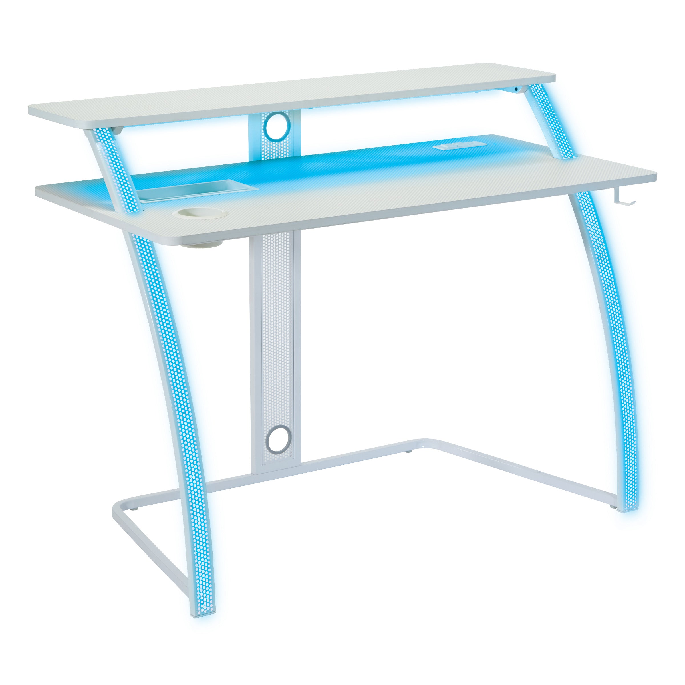 Code30 Battlestation Gaming Desk - White/ Carbon