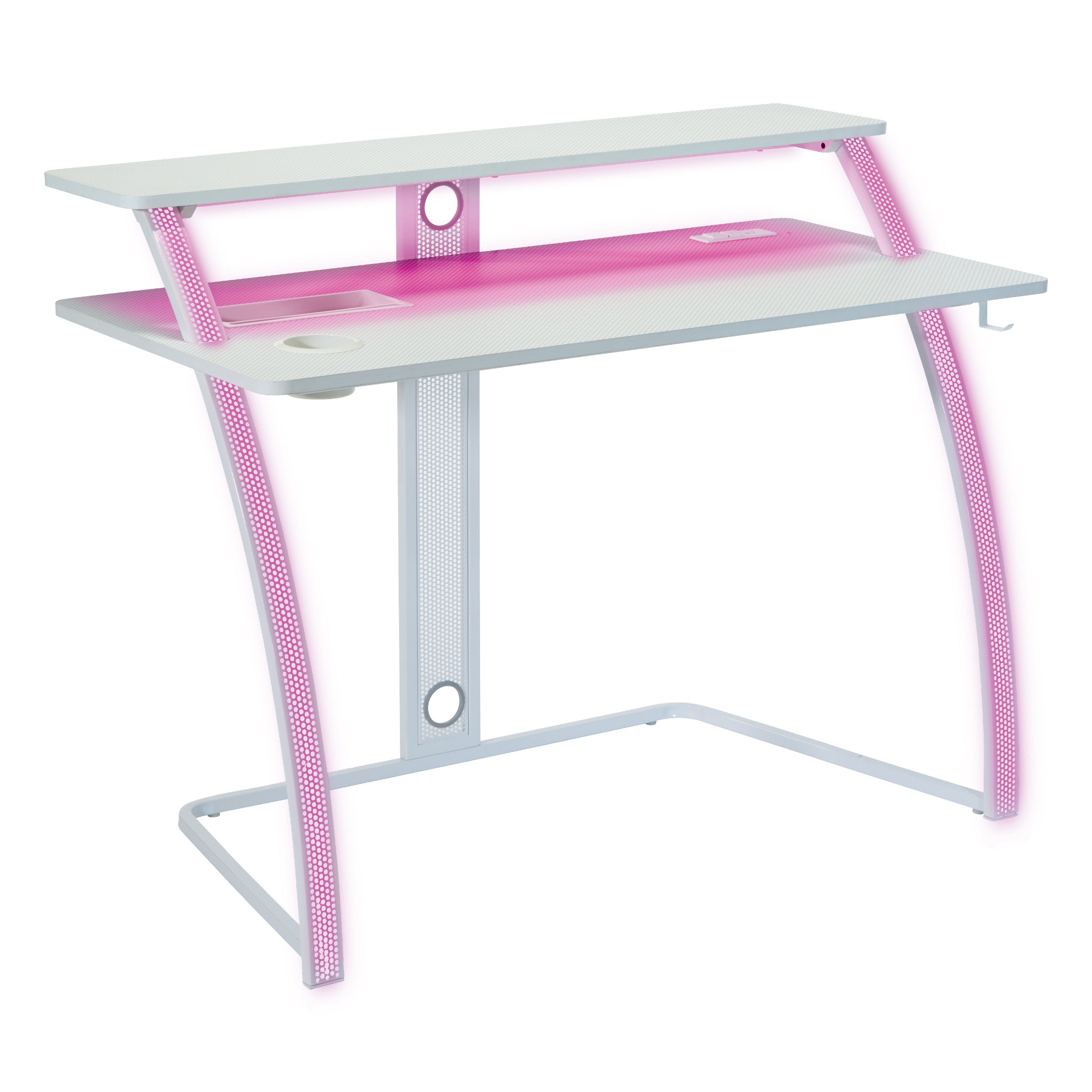 Code30 Battlestation Gaming Desk - White/ Carbon