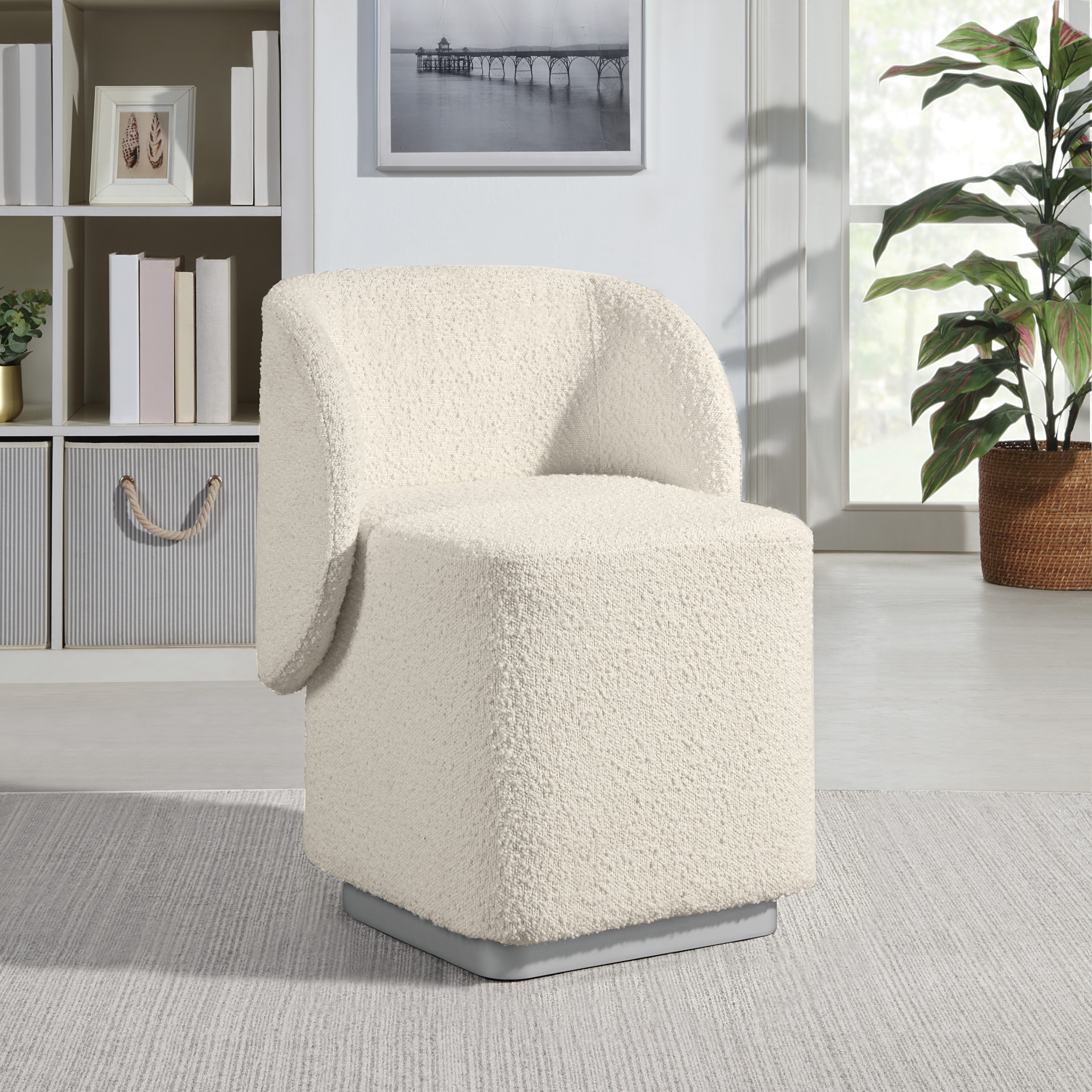 Cady Vanity Chair - Textured Cream