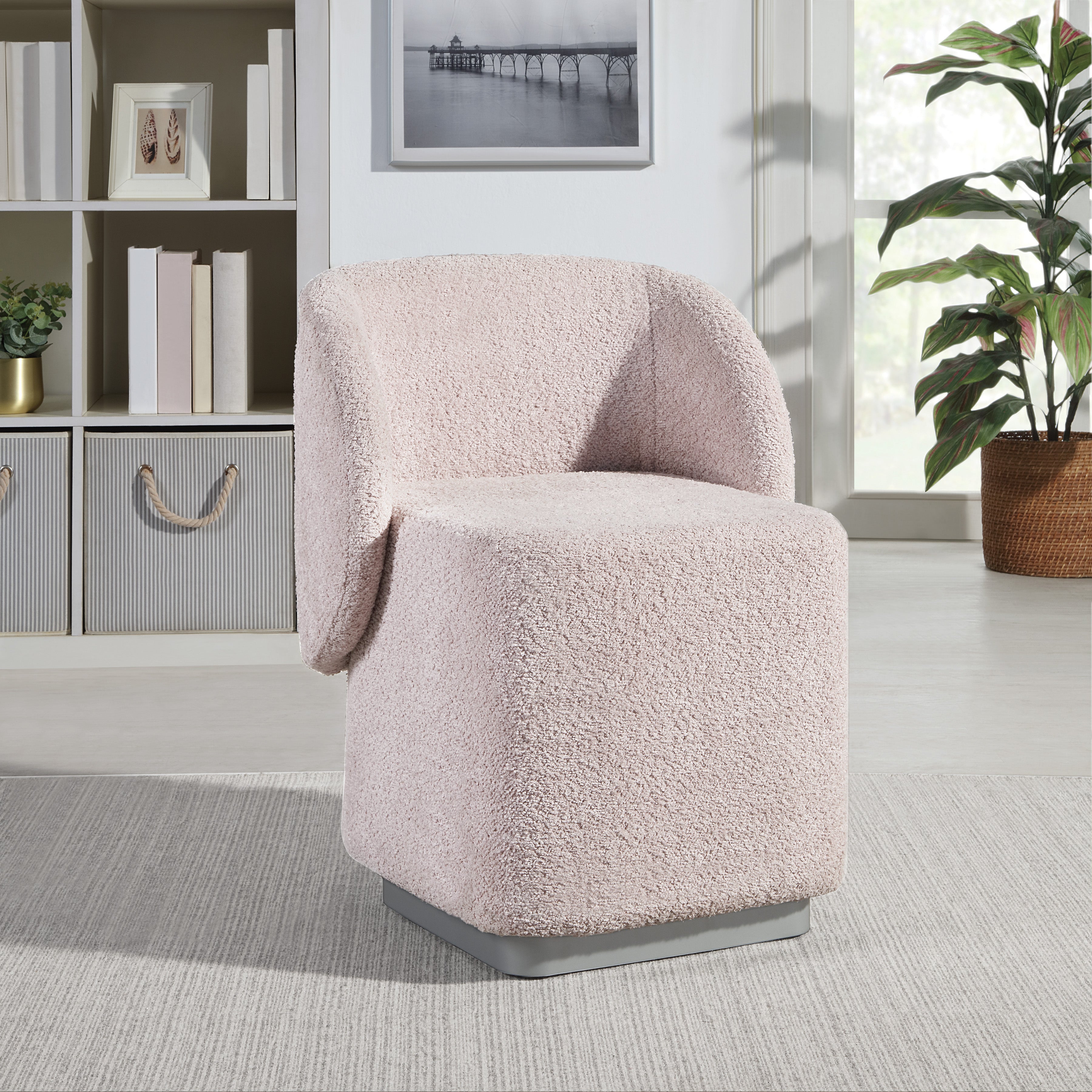 Cady Vanity Chair - Dusty Rose