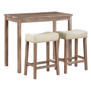 Celina 3-Piece Counter Height Set - Natural Wood/Lt Brown
