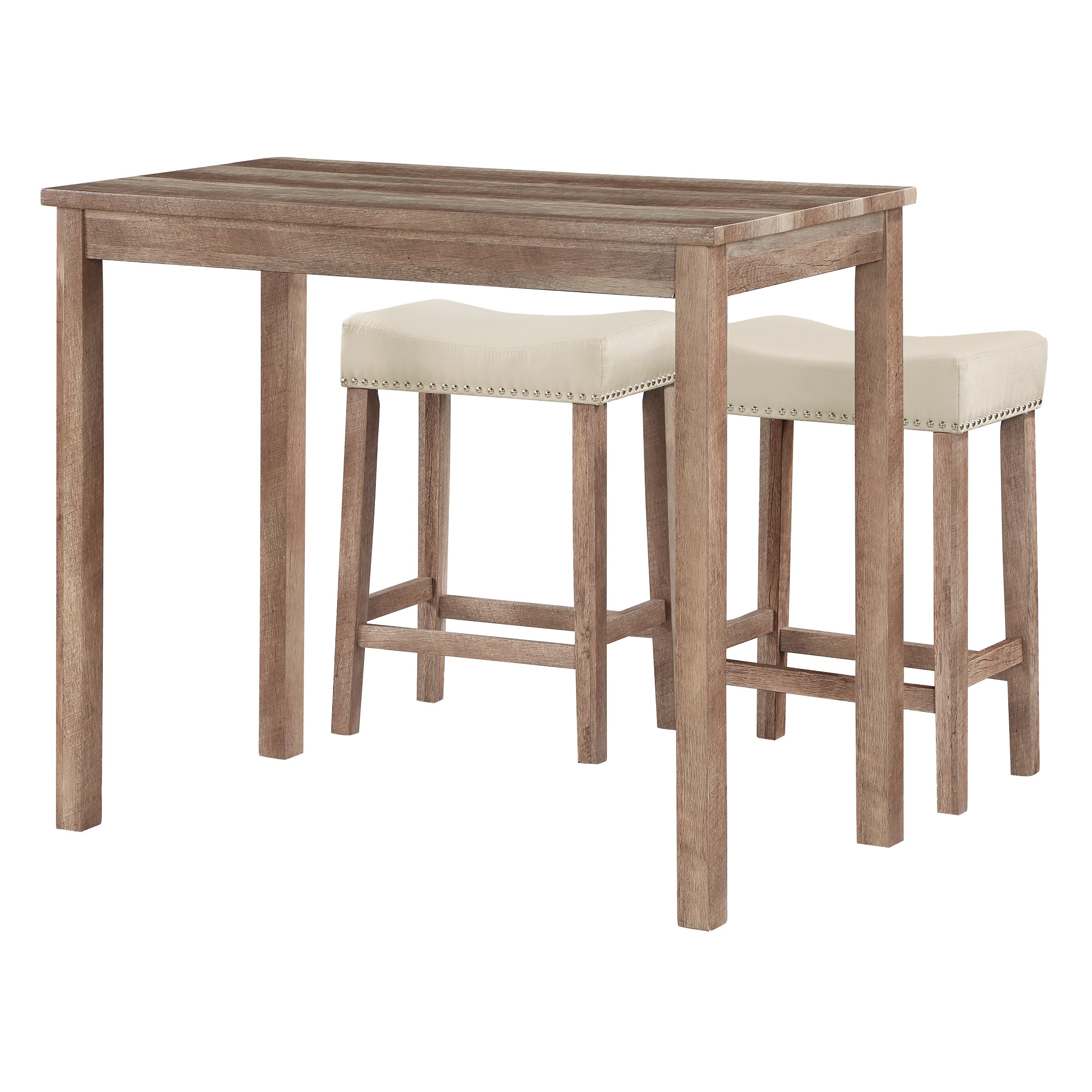 Celina 3-Piece Counter Height Set - Natural Wood/Lt Brown
